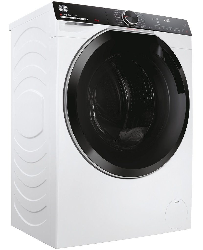Hoover Waschmaschine H-Wash 700 H7W4 48MBC-84, 8 kg, 1400 U/min, Dampffunktion, Aquastop, hOn-App, Mix-Power-System