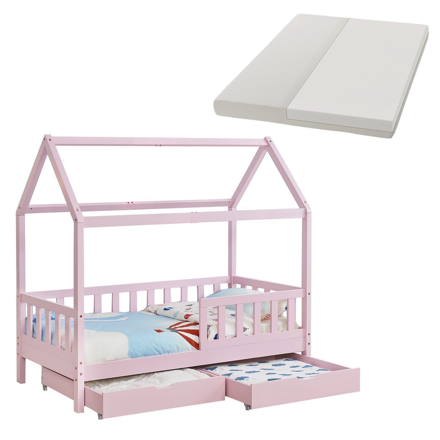 Juskys Kinderbett Marli, 90x200 cm, 3 günstig online kaufen