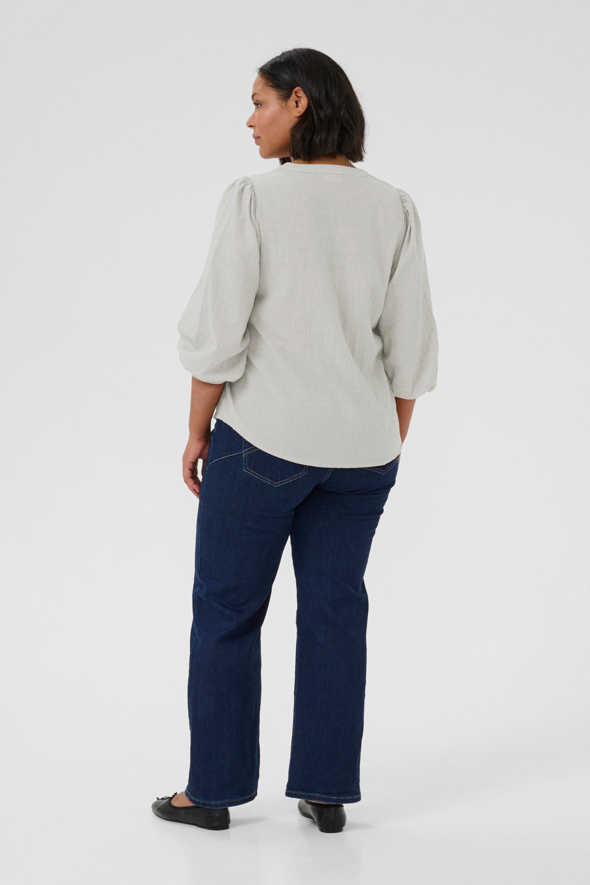 KAFFE Curve Langarmbluse Langarm-Bluse KCsilla Große Größen