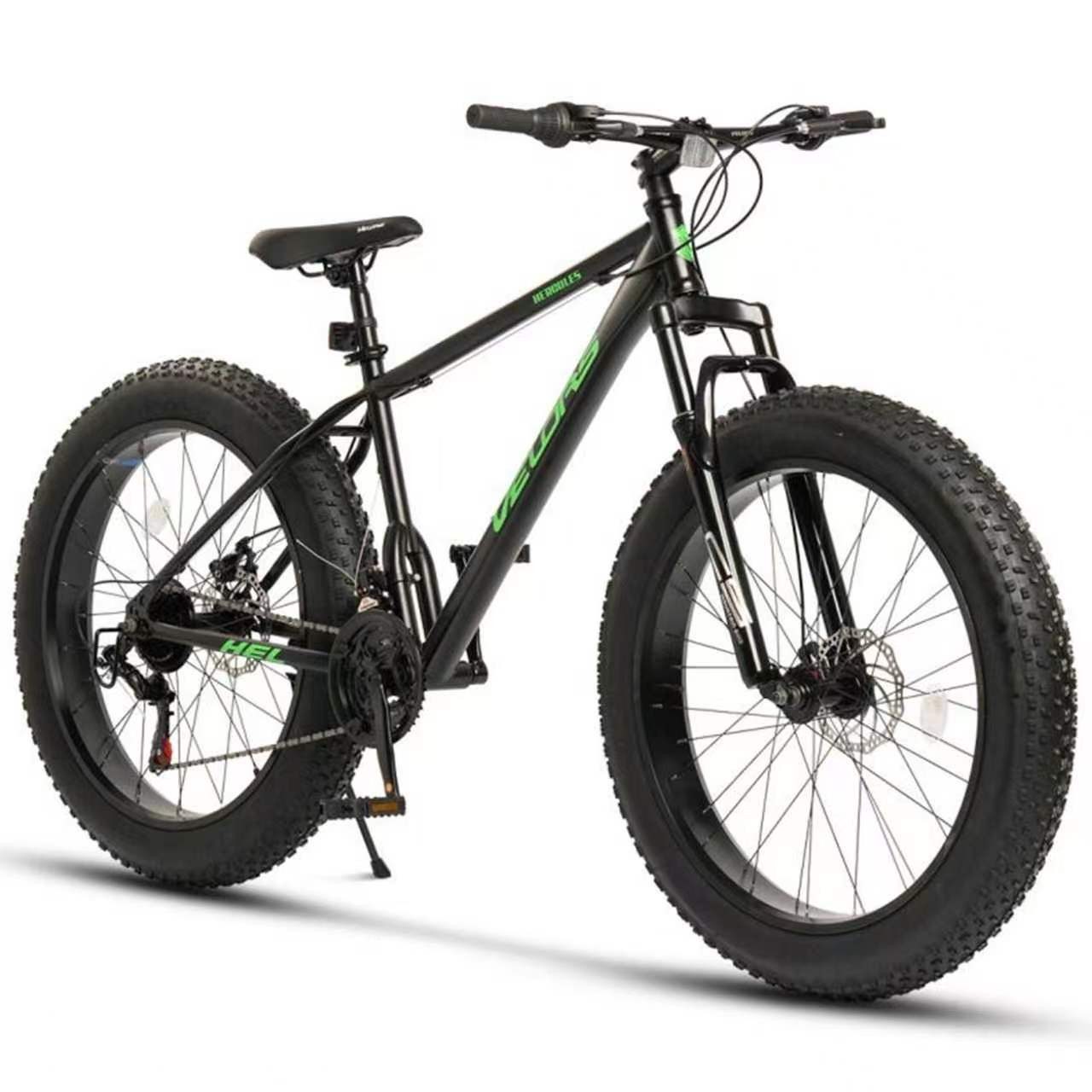 Velors Fatbike 26 Zoll Mountainbike 4,0 Fatbike MTB für Herren Damen, Jungen, 21 Gang Shimano Tourney Schaltwerk, Kettenschaltung, (hochwertiger Rahmen, mechanische Scheibenbremse), Fat Bike Mountainbike