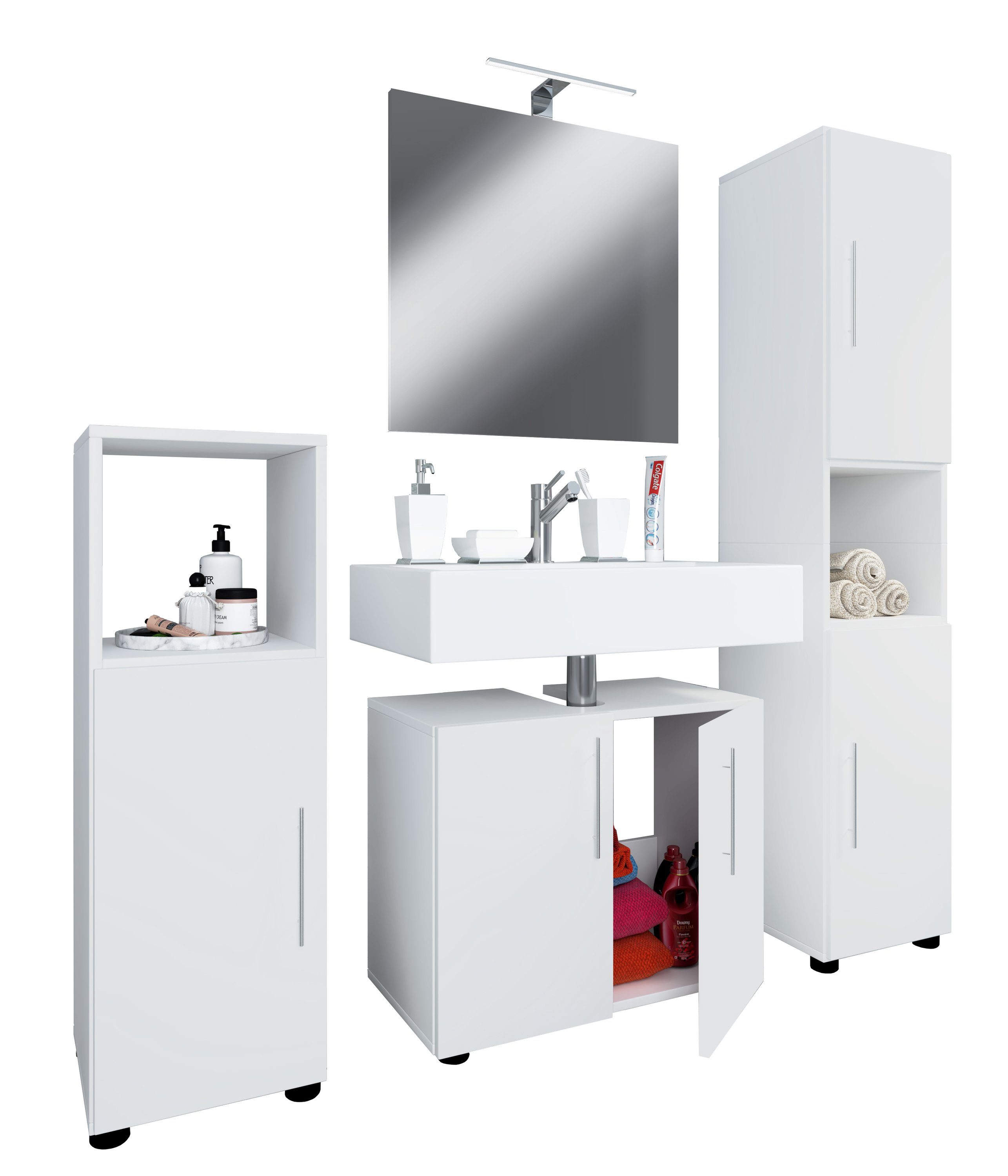 VCM Badmöbel-Set 4-tlg. Badmöbel Set Komplett günstig online kaufen
