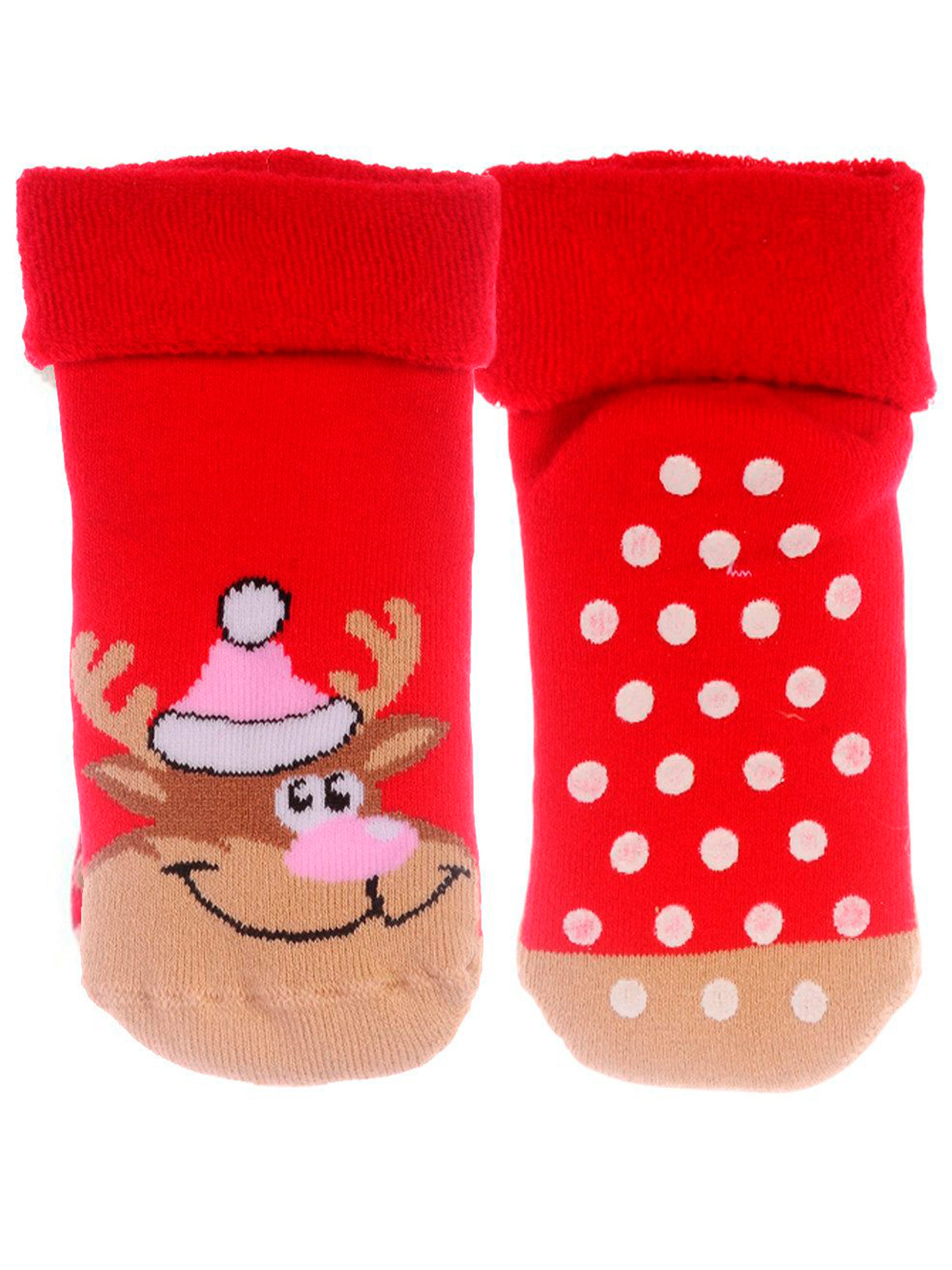 Martinex Thermosocken Weihnachtssocken Haussocken mit ABS Socken socks Antirutschsocken