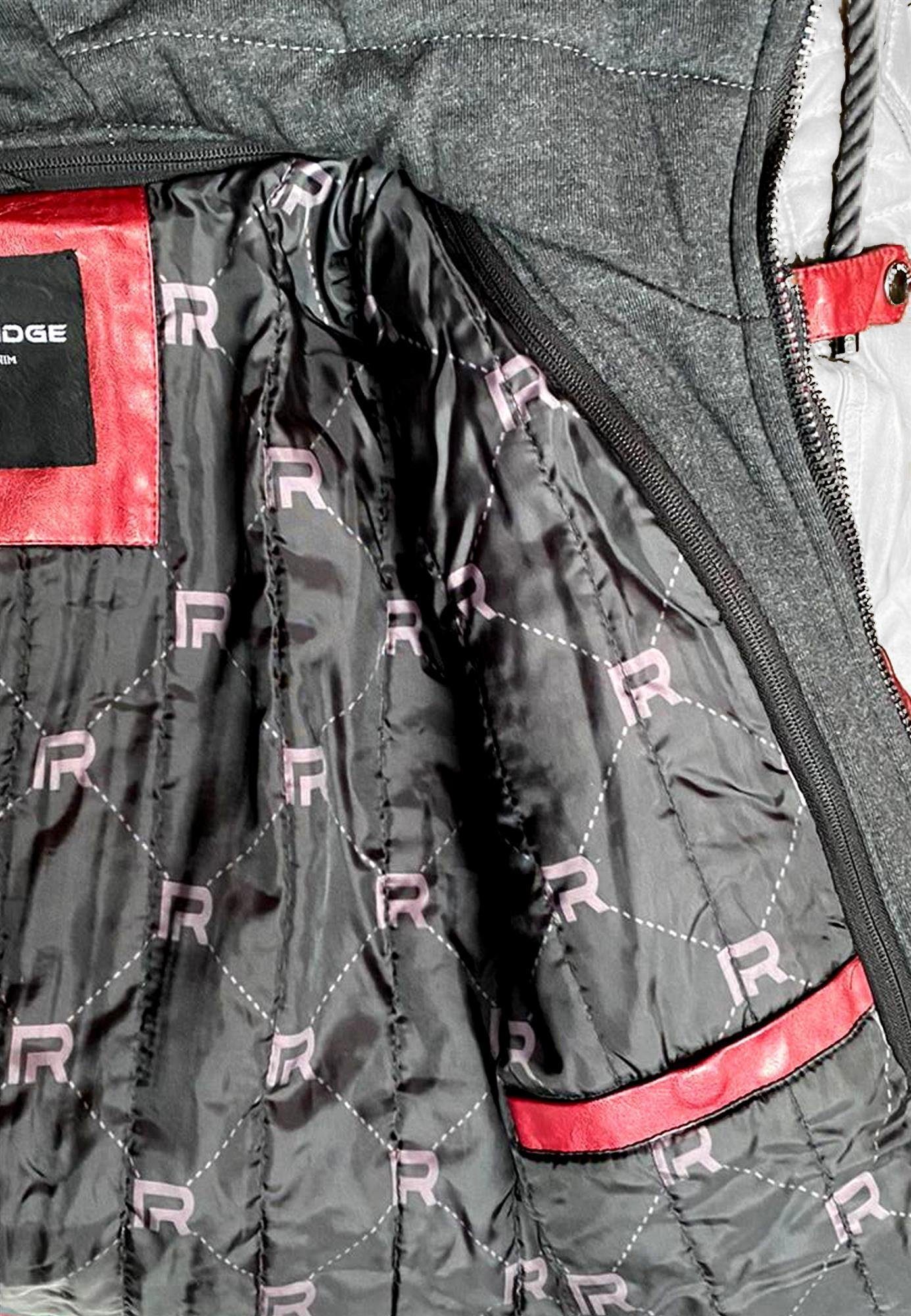 RedBridge Lederimitatjacke in Lederoptik mit Kapuzen-Einsatz und Stepp-Details Robust, strapazierfähig, langlebig