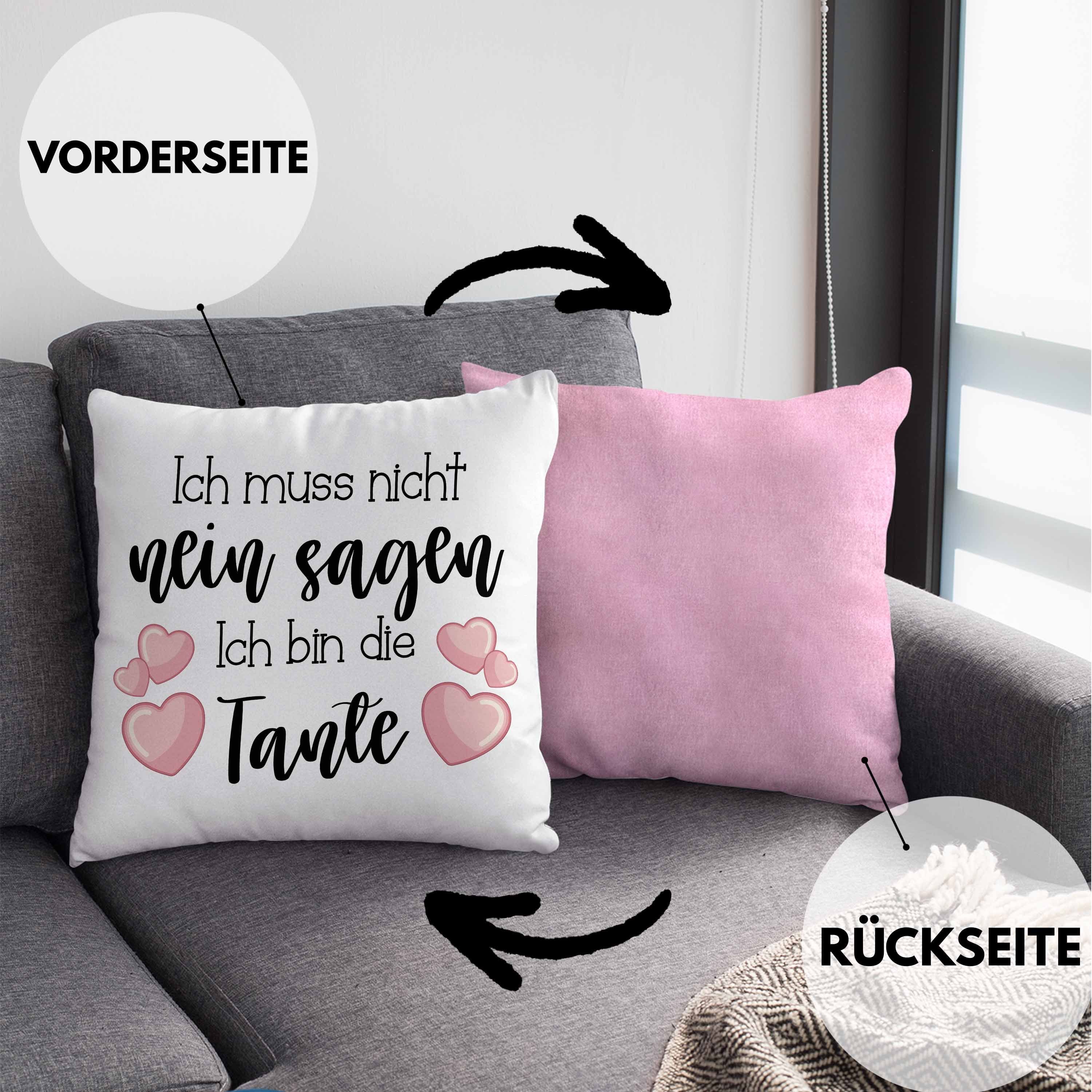 Trendation Dekokissen Trendation - Tante Nein mit Füllung Lustig Tante Tante Ich Geschenk Die Dekokissen Bin Kissen Sagen Muss Geburtstag für Nicht Tante Kissen 40x40 Ich Geschenkidee Beste Rosa