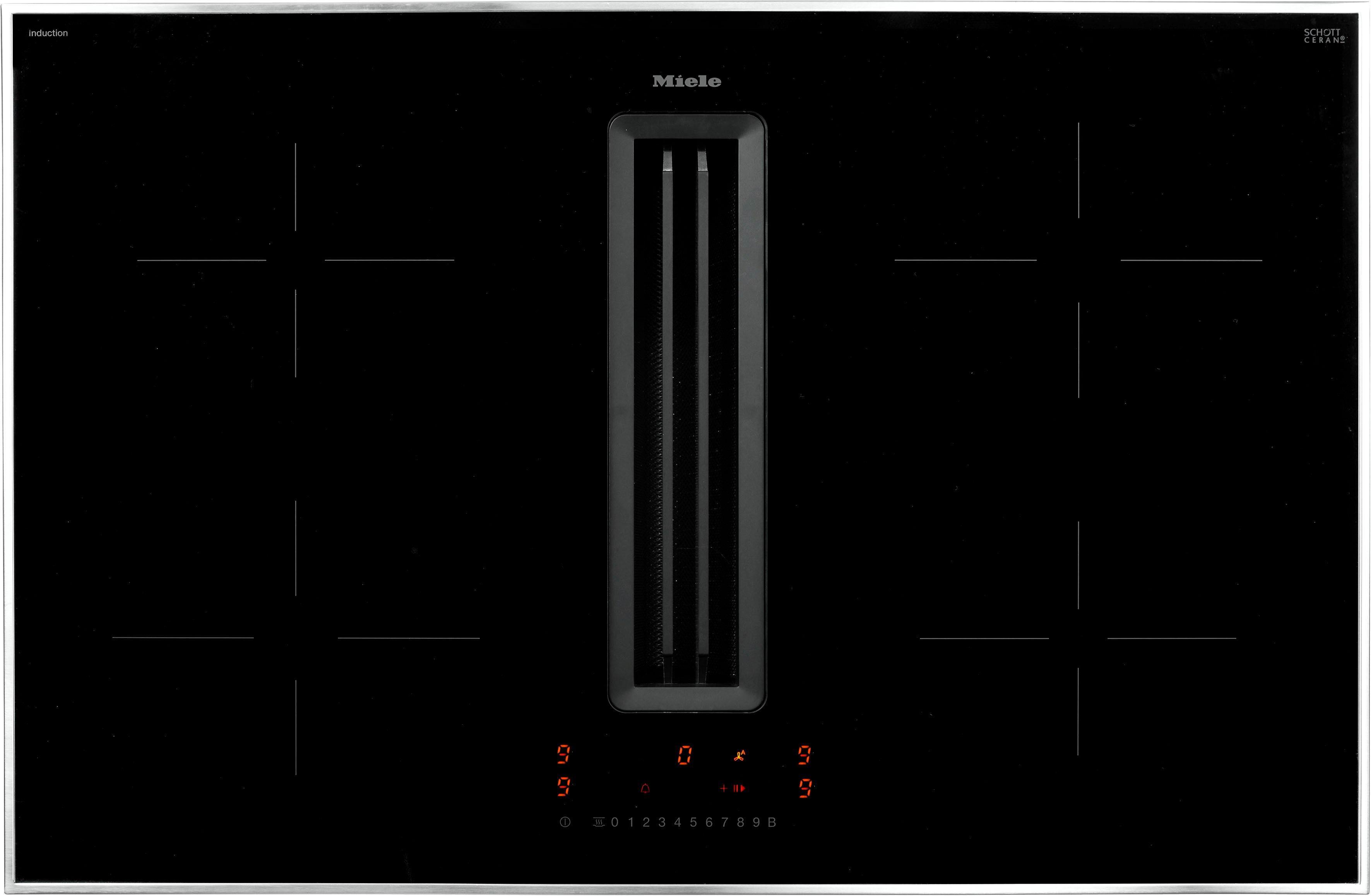 Miele Kochfeld mit Dunstabzug Silence KMDA7272FR-U, Geringe Lautstärke und 4 einzelne Kochzonen für Umluftbetrieb