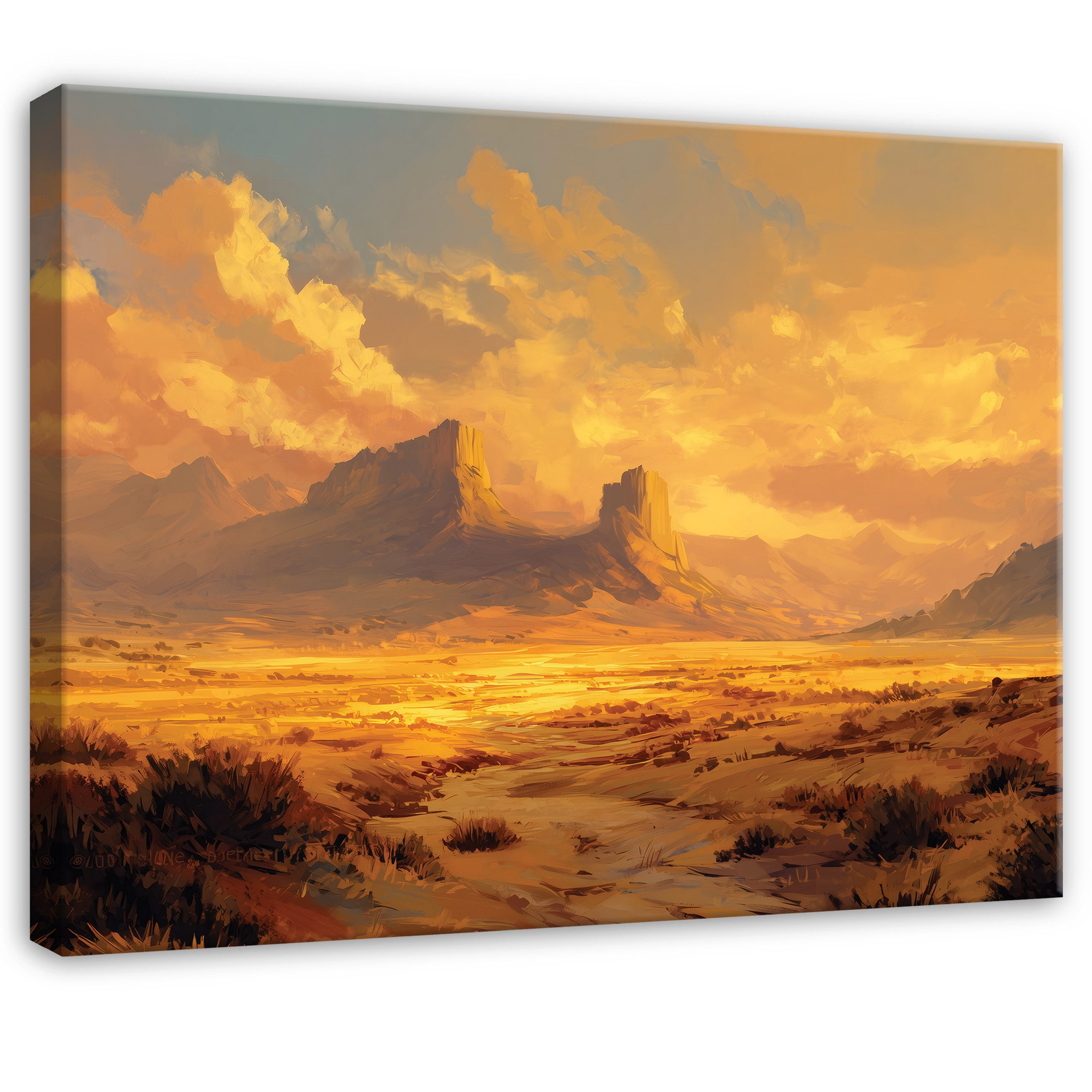 Wallarena Leinwandbild Sonnenuntergang Gelb Natur Modern Wandbilder Wand De günstig online kaufen