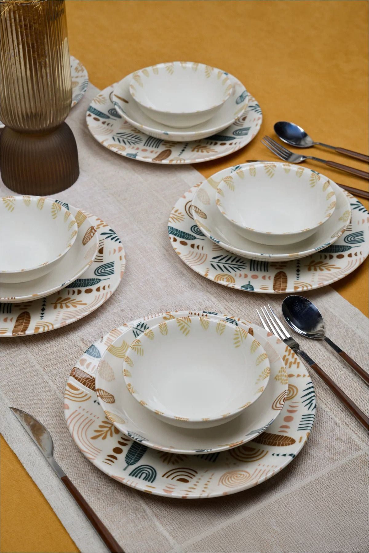 Hermia Concept Geschirr-Set Basak (18-tlg), 6 Personen, Porzellan, 18 Teile, für 6 Personen