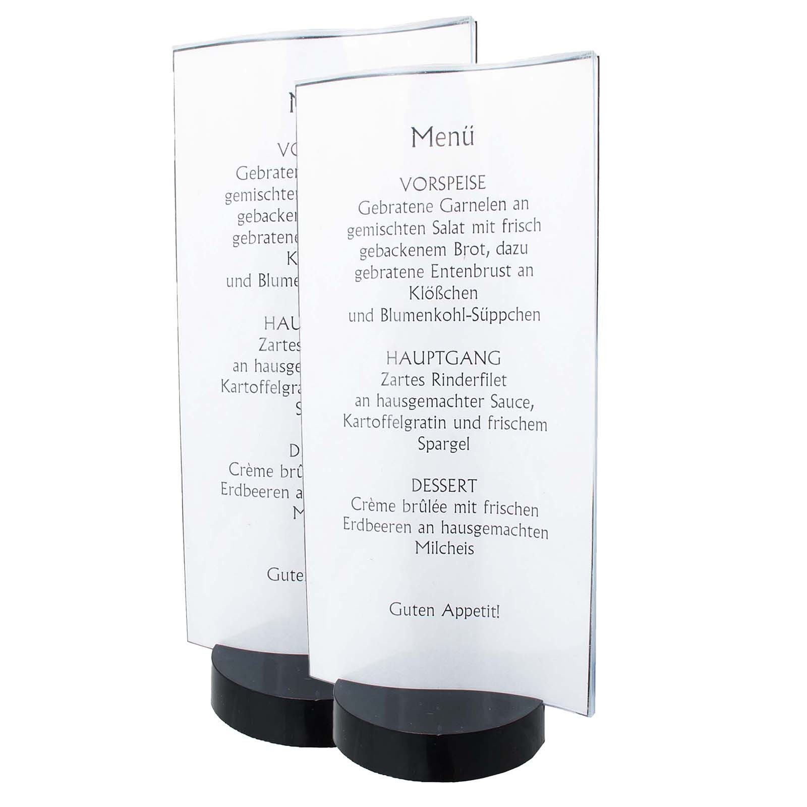 HTI-Living Standtafel Tischaufsteller, 2er Set Menü, (Stück, 2-tlg., 2x Tischaufsteller), Werbeaufsteller Menükartenhalter