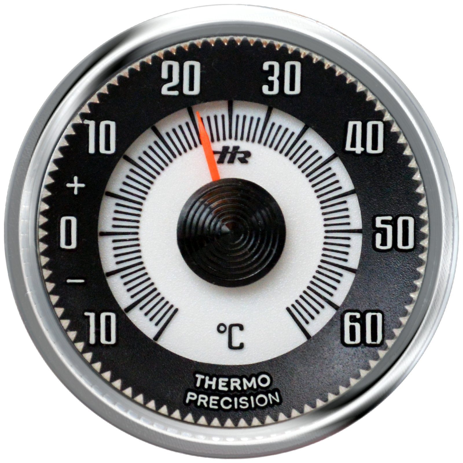 Raumthermometer Historisches Relief Skala Bimetall Thermometer + Halter aus 1960