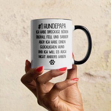 22Feels Tasse Bester Hundepapa Herrchen Geschenk Hundeliebe Welpe Kaffeetasse Hund, Keramik, Made in Germany, Spülmaschinenfest, Zweifarbig