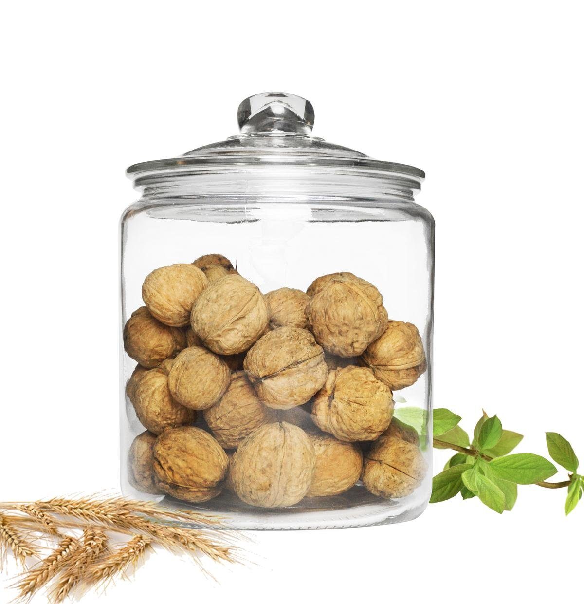 Sendez Vorratsglas 4L mit Deckel Glasbehälter Vorratsgefäß Aufbewahrungsglas Keksdose