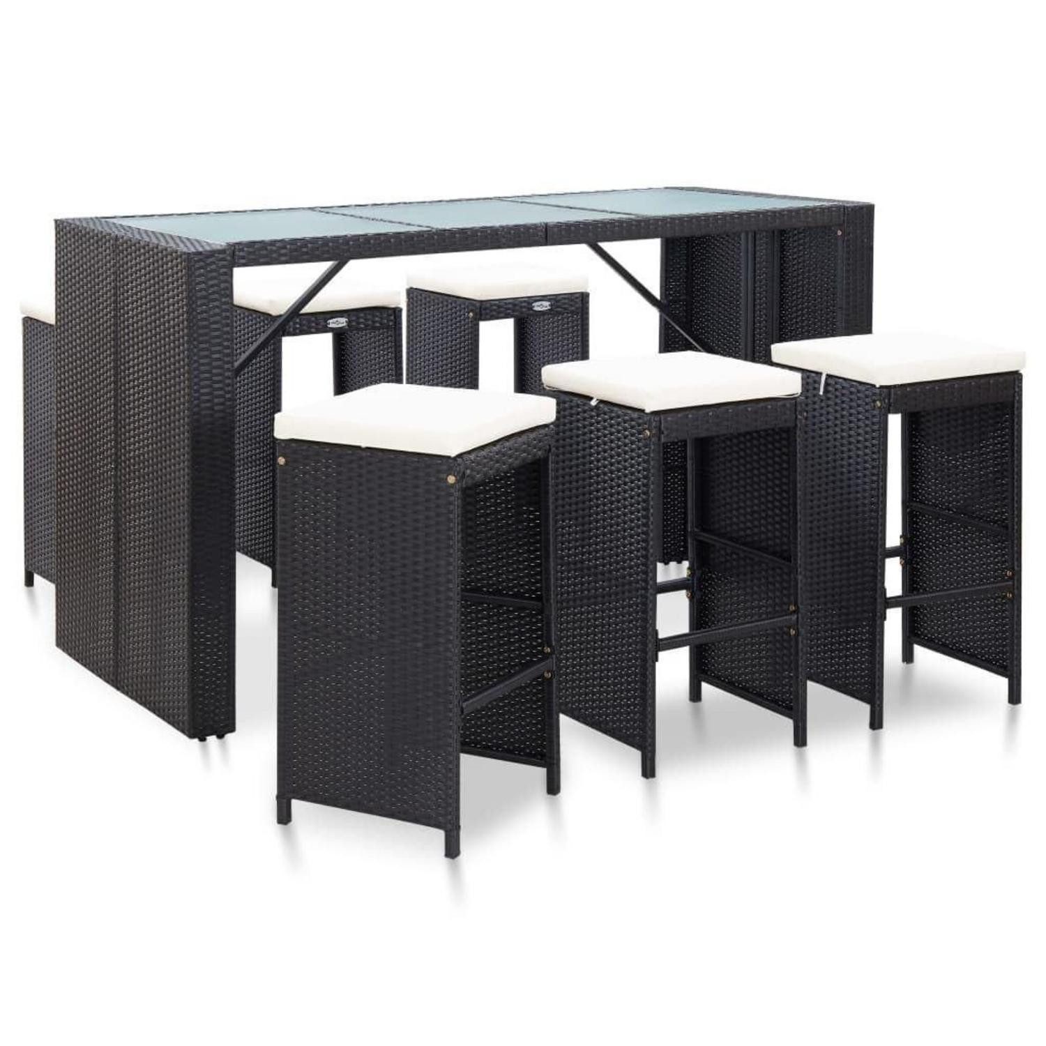 LuxusKollektion Bartisch Gartenbar Set 7-tlg. mit Auflagen (7-St)