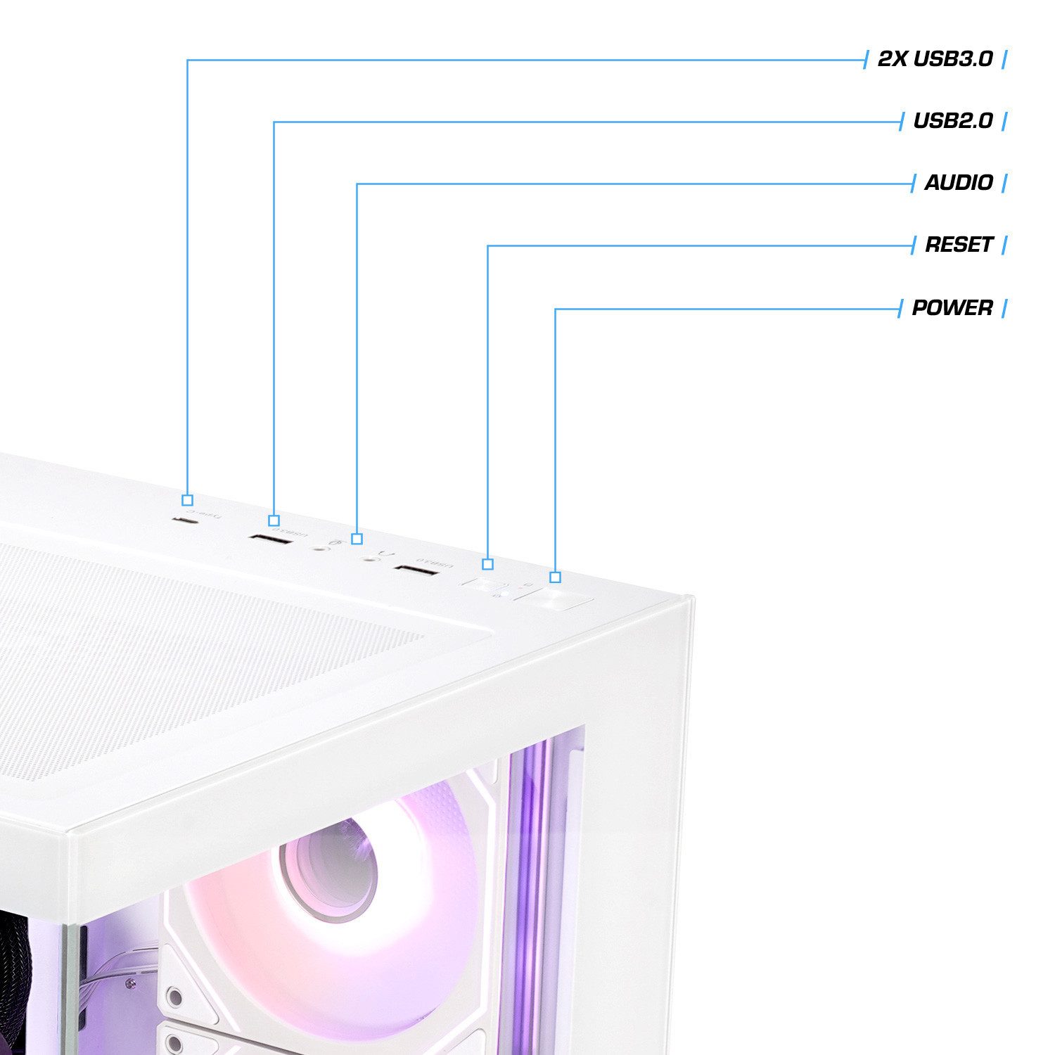 Kiebel Panorama Curve IX Gaming-PC (AMD Ryzen 7 AMD Ryzen 7 9800X3D, RX 9070 XT, 32 GB RAM, 2000 GB SSD, Wasserkühlung, WLAN, RGB-Beleuchtung) – Bild 2 von 5