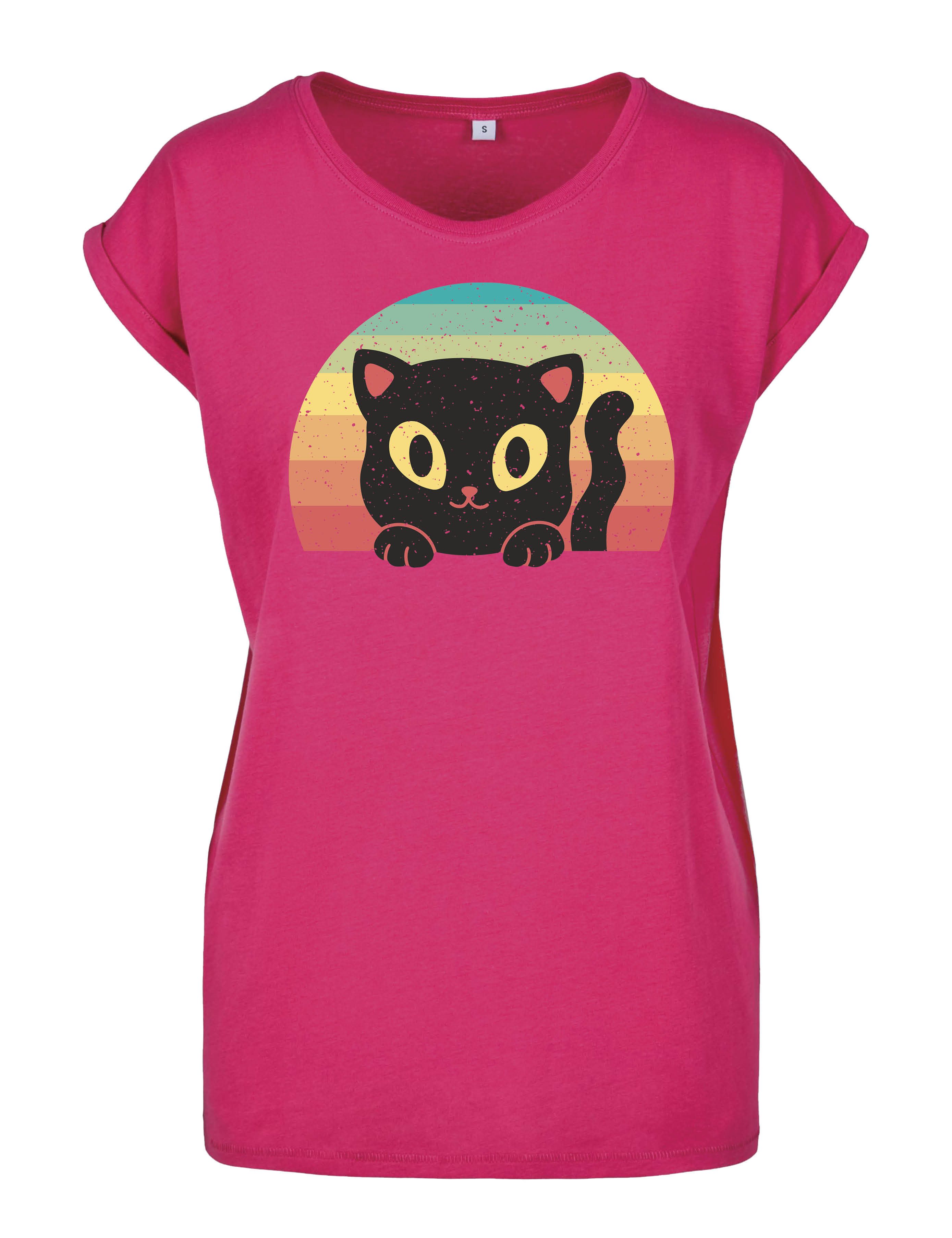 Youth Designz Print-Shirt "Retro Black Cat" günstig online kaufen