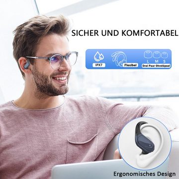 HYIEAR Bluetooth-Kopfhörer 5.3, Sportkopfhörer, Geräuschunterdrückung,Schwarz In-Ear-Kopfhörer (Bluetooth, Stereo USB-C)