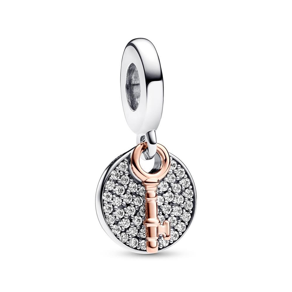 Charm-Einhänger PANDORA Dangle Charm Key to Happiness, 925er Silber, rosé
