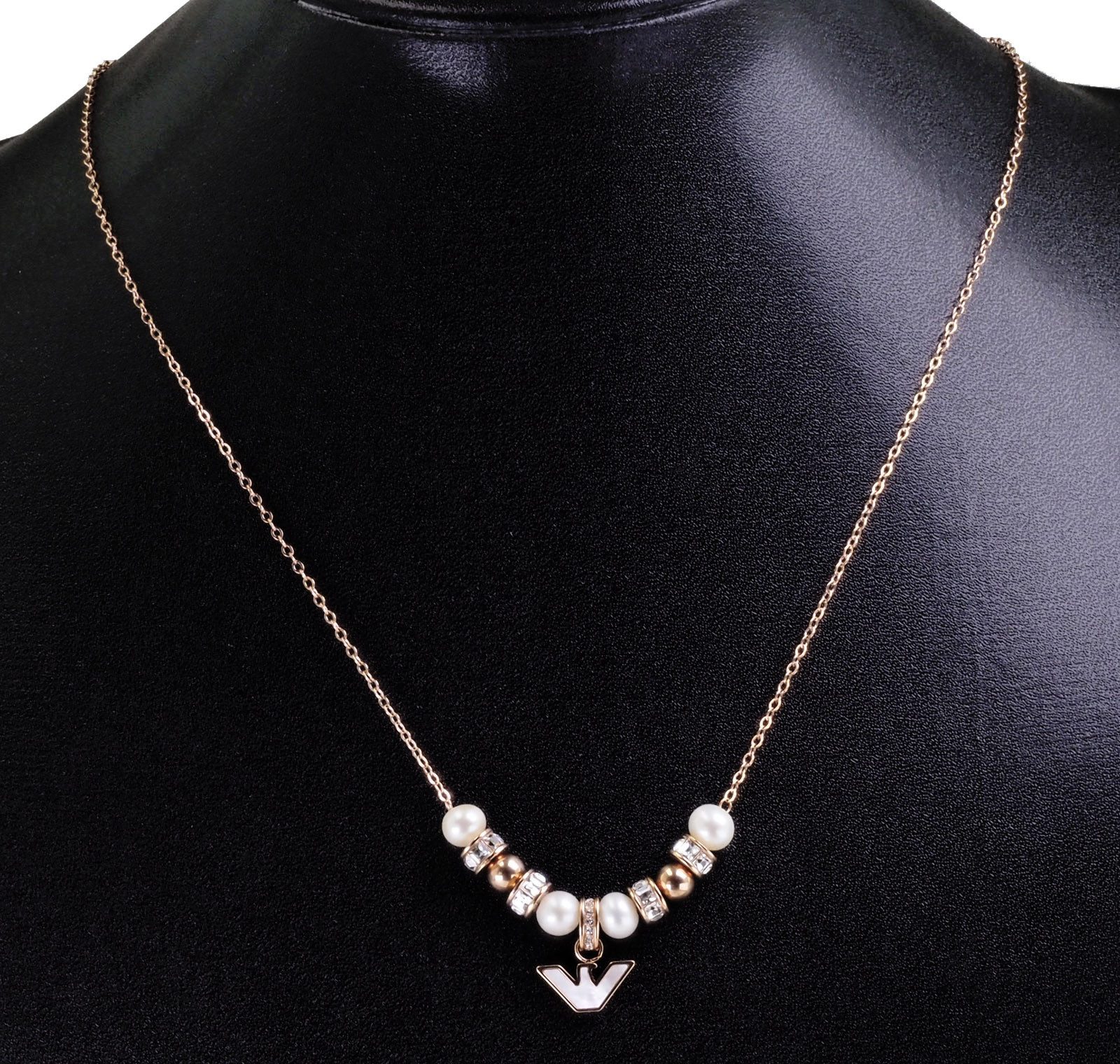 Emporio Armani Collier Damen EGS3053221 Rose Weiß Zirkonia 45 cm, Mit Zirko günstig online kaufen