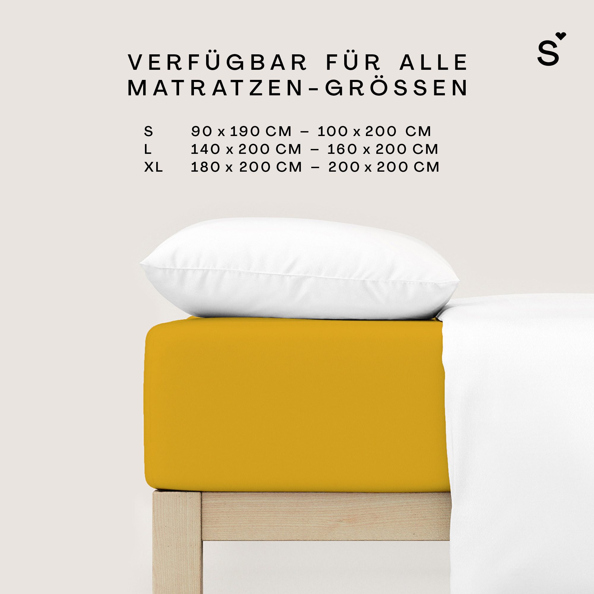 Schlafgut Spannbettlaken Basic Cotton Bettlaken, 160 g/m², 100% Baumwolle, Spannbetttuch, Jersey, Gummizug: rundum, (1 Stück), Spannbettlaken bis 20 cm Matratze – Bild 4 von 5