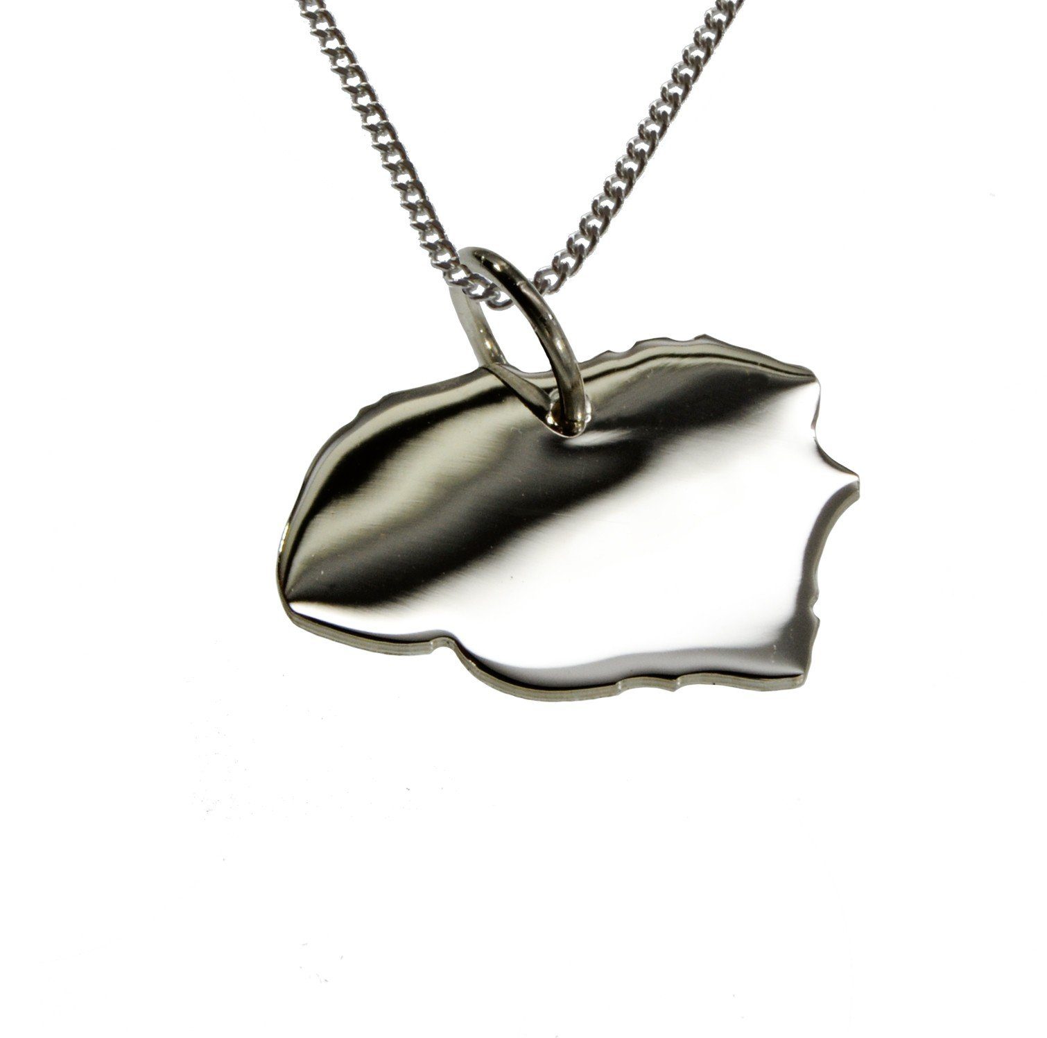 Kette mit Anhänger 50cm Halskette + Föhr Anhänger in massiv 925 Silber