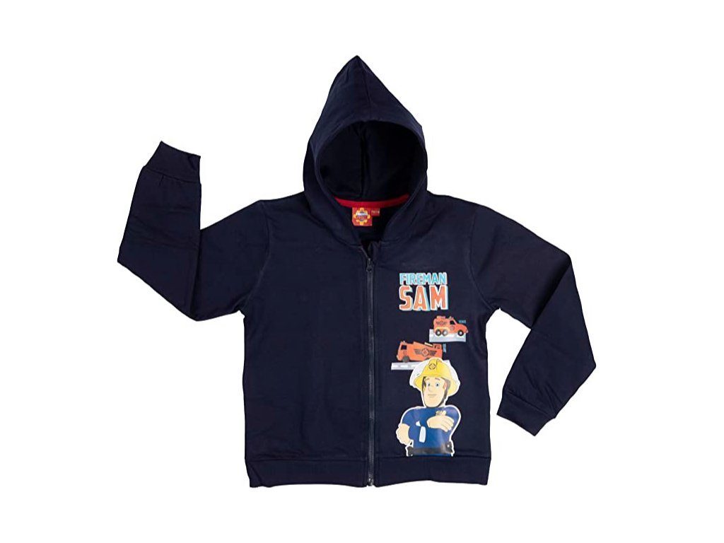 United Labels® Sweatjacke Feuerwehrmann Sam Kapuzenpullover für Jungen mit Reißverschluss Hoodie