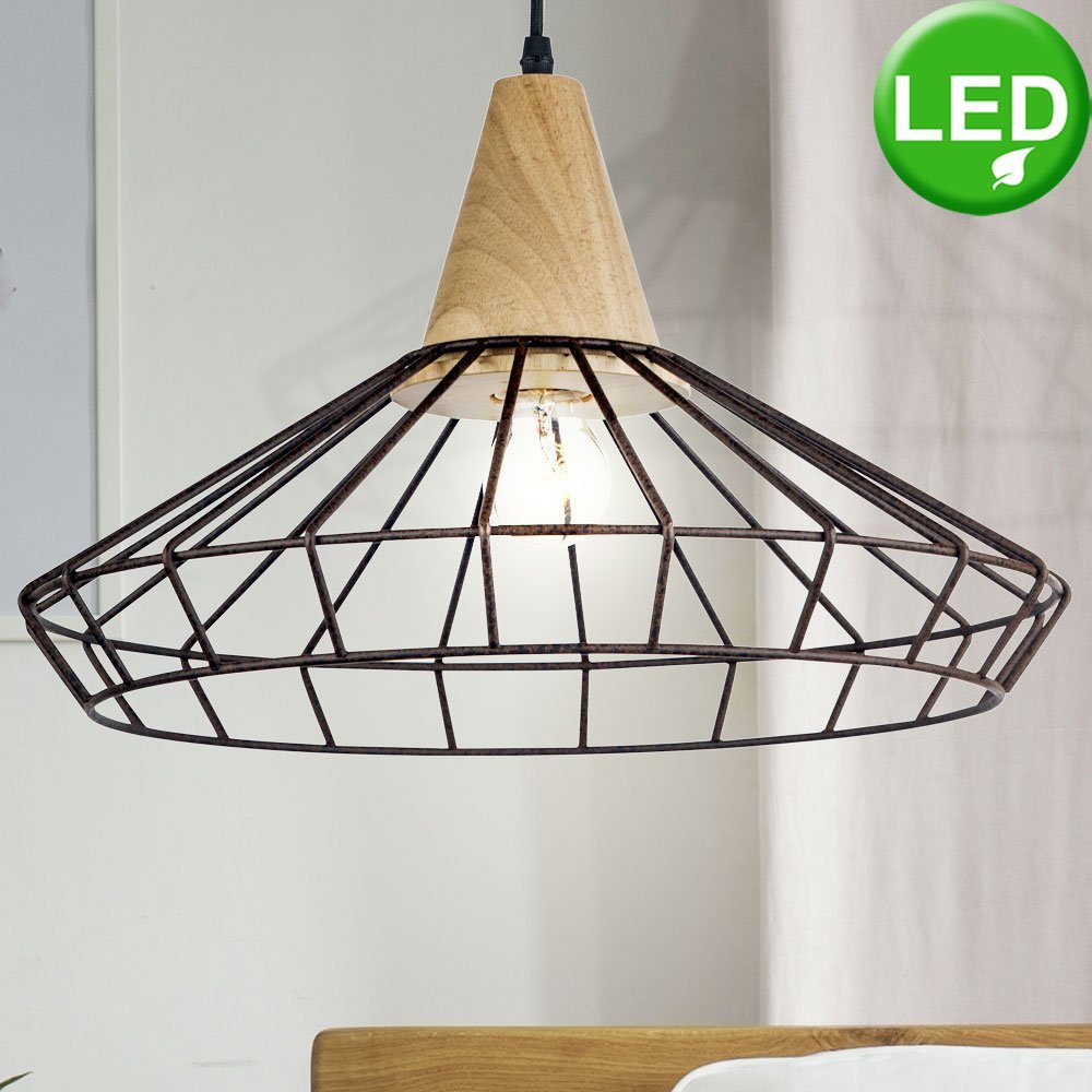 LED Design Hänge Leuchte rot Wohn Zimmer Filament Decken Pendel Lampe Chrom 