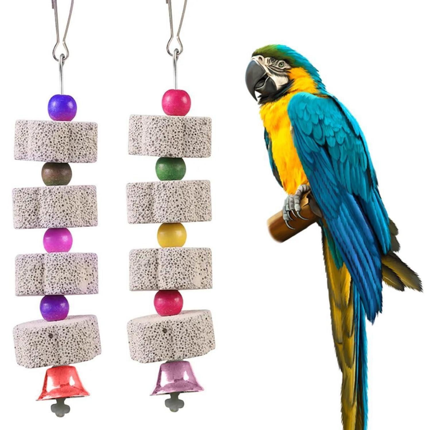 LuxusKollektion Vogelspielplatz Vogel Kauspielzeug 2er-Set mit Glocke