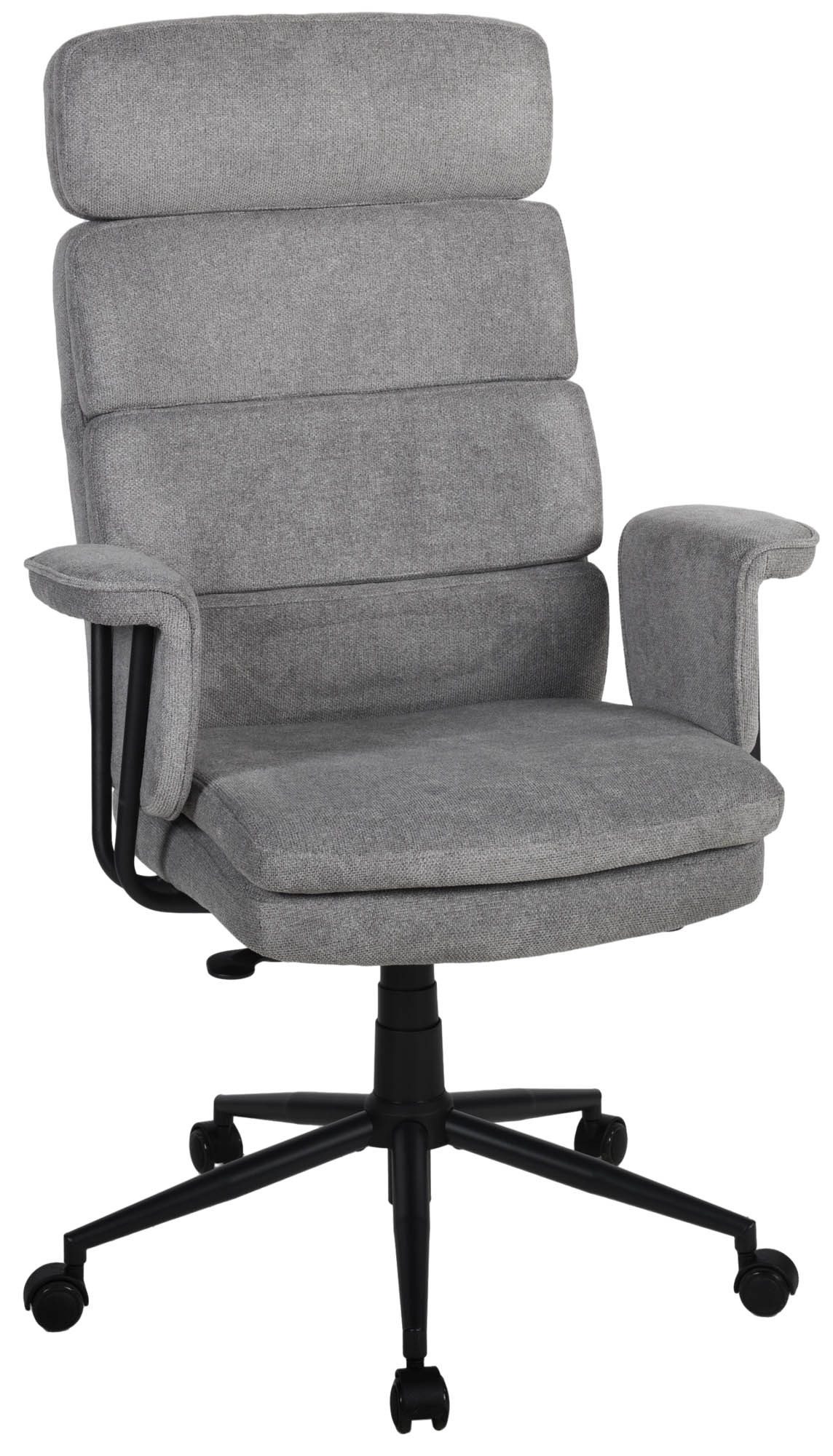Duo Collection Chefsessel Junis, höhenverstellbarer Kopfstütze, grau, Webstoff - 77x118x77cm (BxHxT)