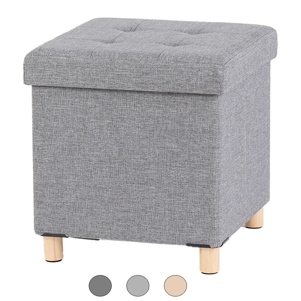 Sitzhocker mit Stauraum, Schuhbank, klappbare Sitztruhe, Fußbank, 38 cm