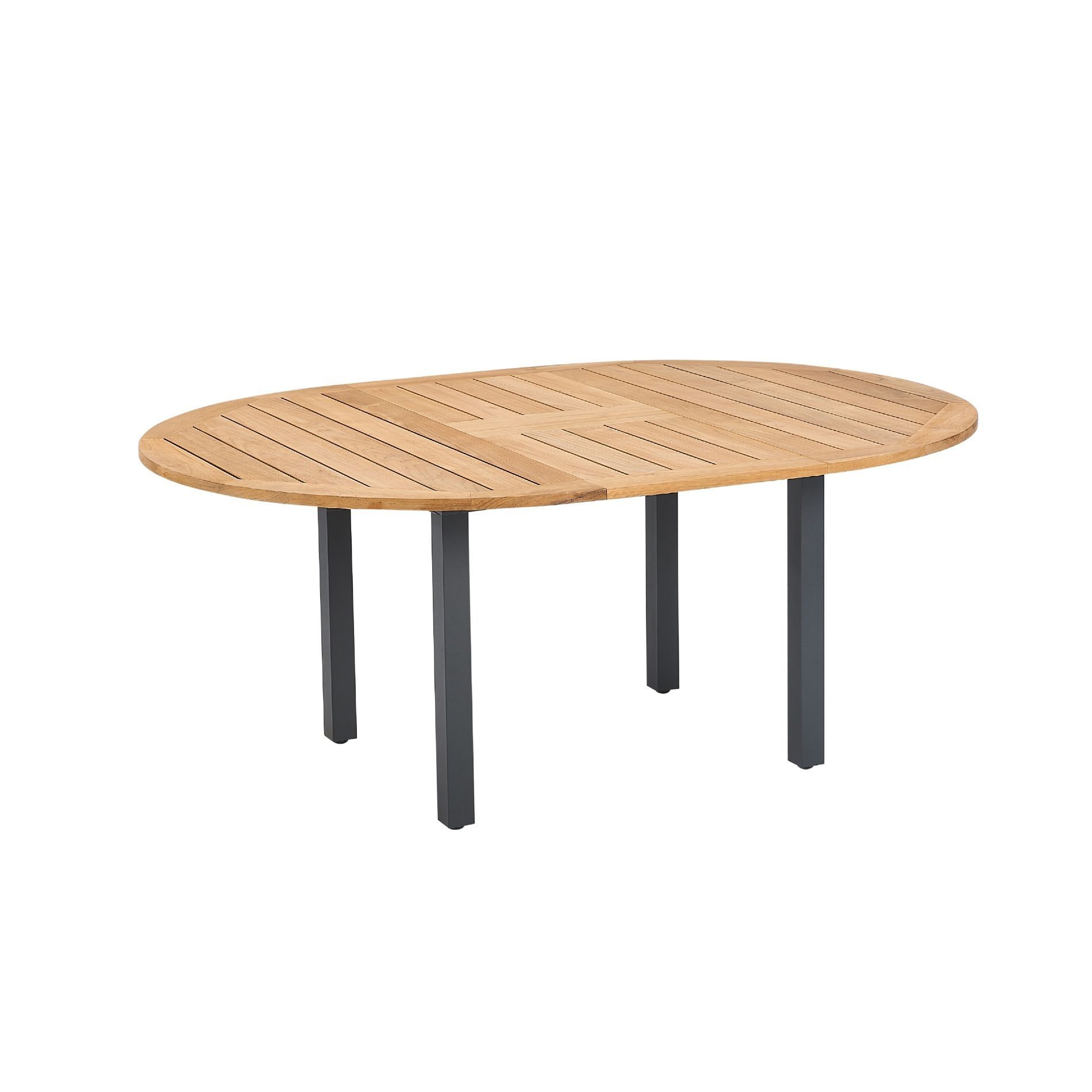 CASA DOMA Gartentisch Ugento, mit Synchronauszug, Teakholz, Edelstahl anthrazit