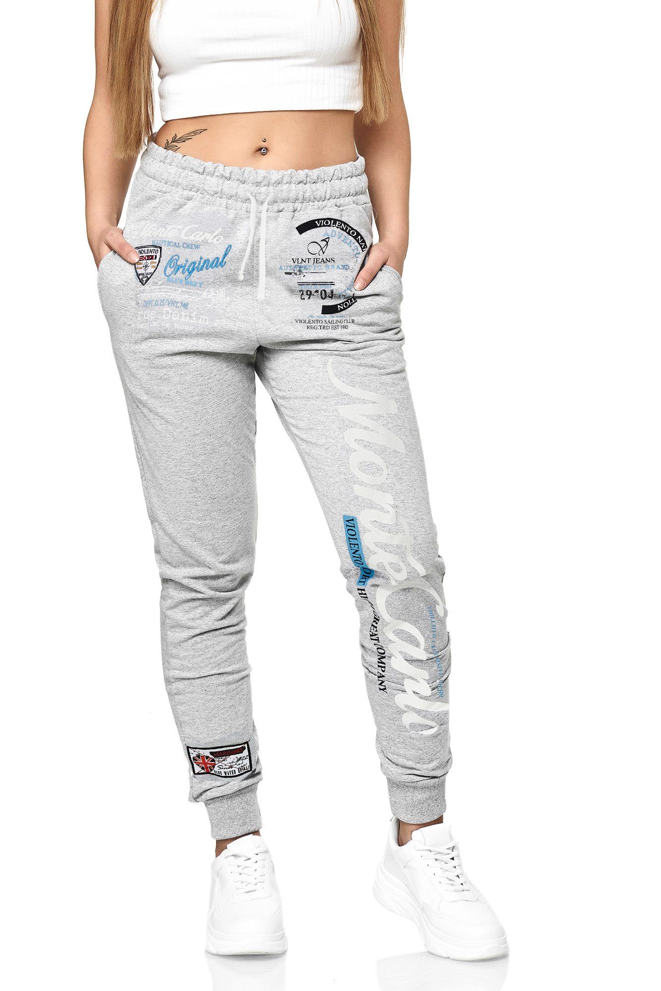 L.gonline Jogginghose Damen Jogginghose, Freizeithose, Sporthose, Monte Carlo 592 (Sweatpants, 1-tlg) Fitness Freizeit Casual