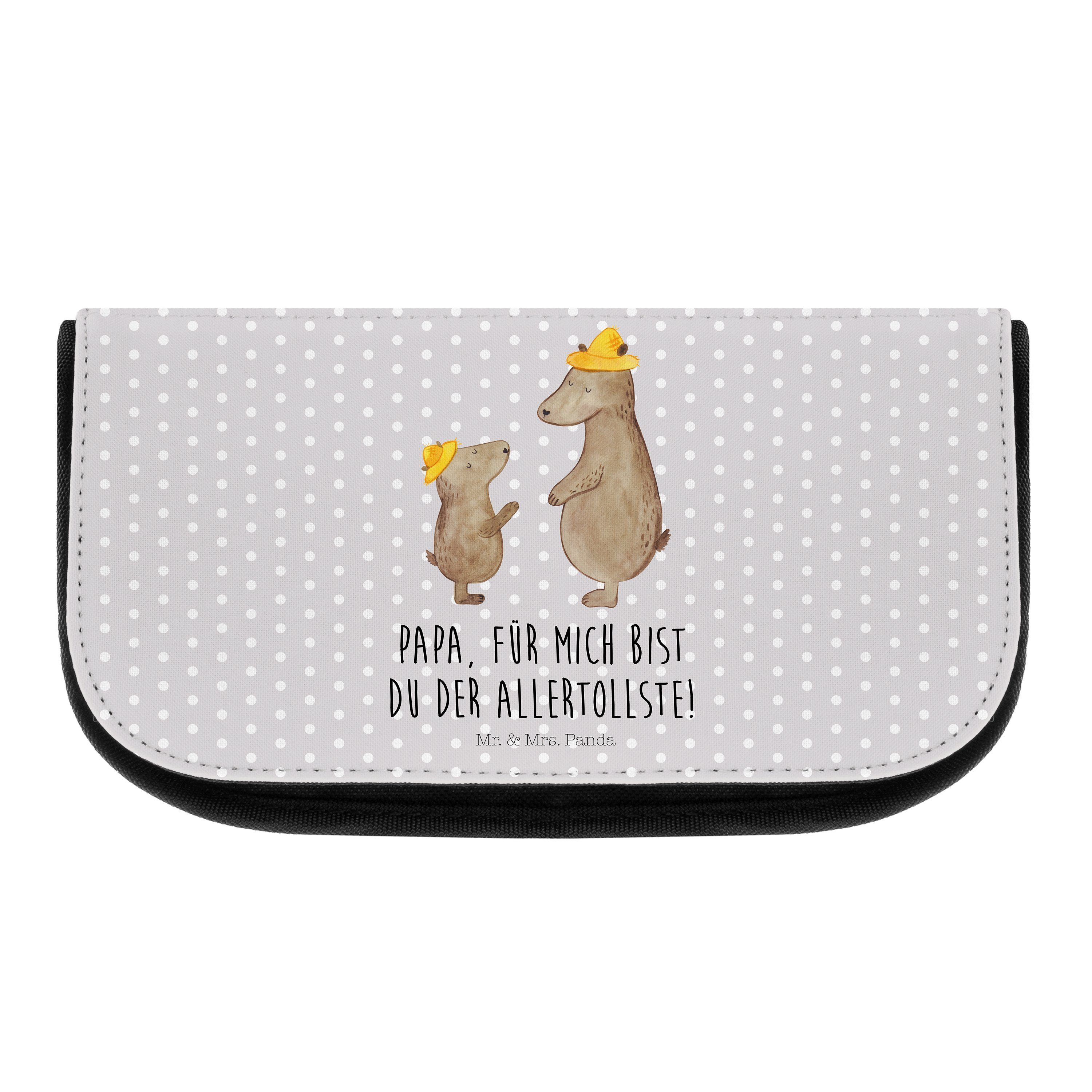 Mr. & Mrs. - Kulturbeutel, mit Vatertag, Kosmetiktasche Grau - (1-tlg) Hut Geschenk, Bären Mutt Panda Pastell