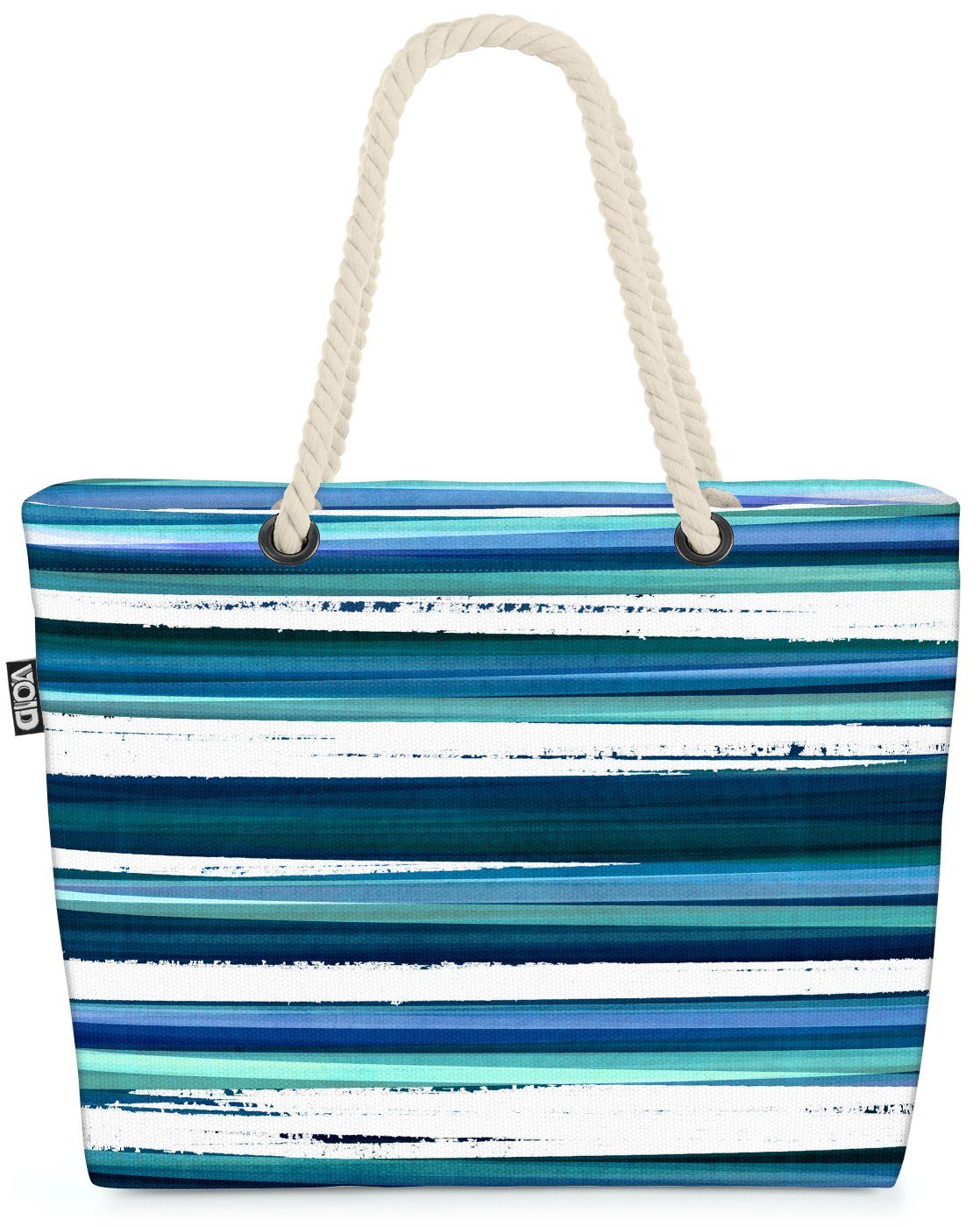 VOID Strandtasche (1-tlg), Pinselstreifen Beach Bag gestreift Streifen Farben bunt Baden Schwimmbad Pool