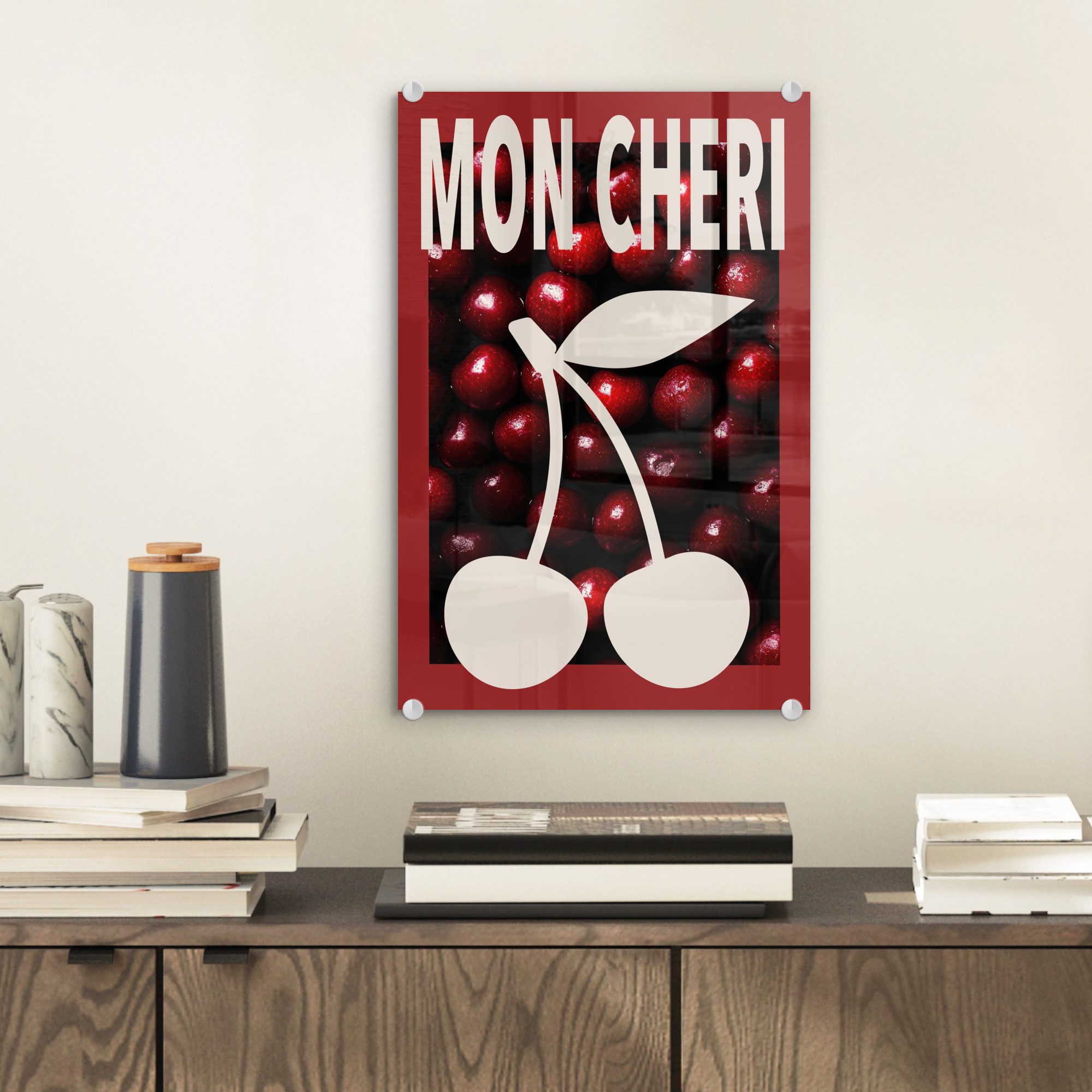 MuchoWow Acrylglasbild Kirschen - Illustration - günstig online kaufen