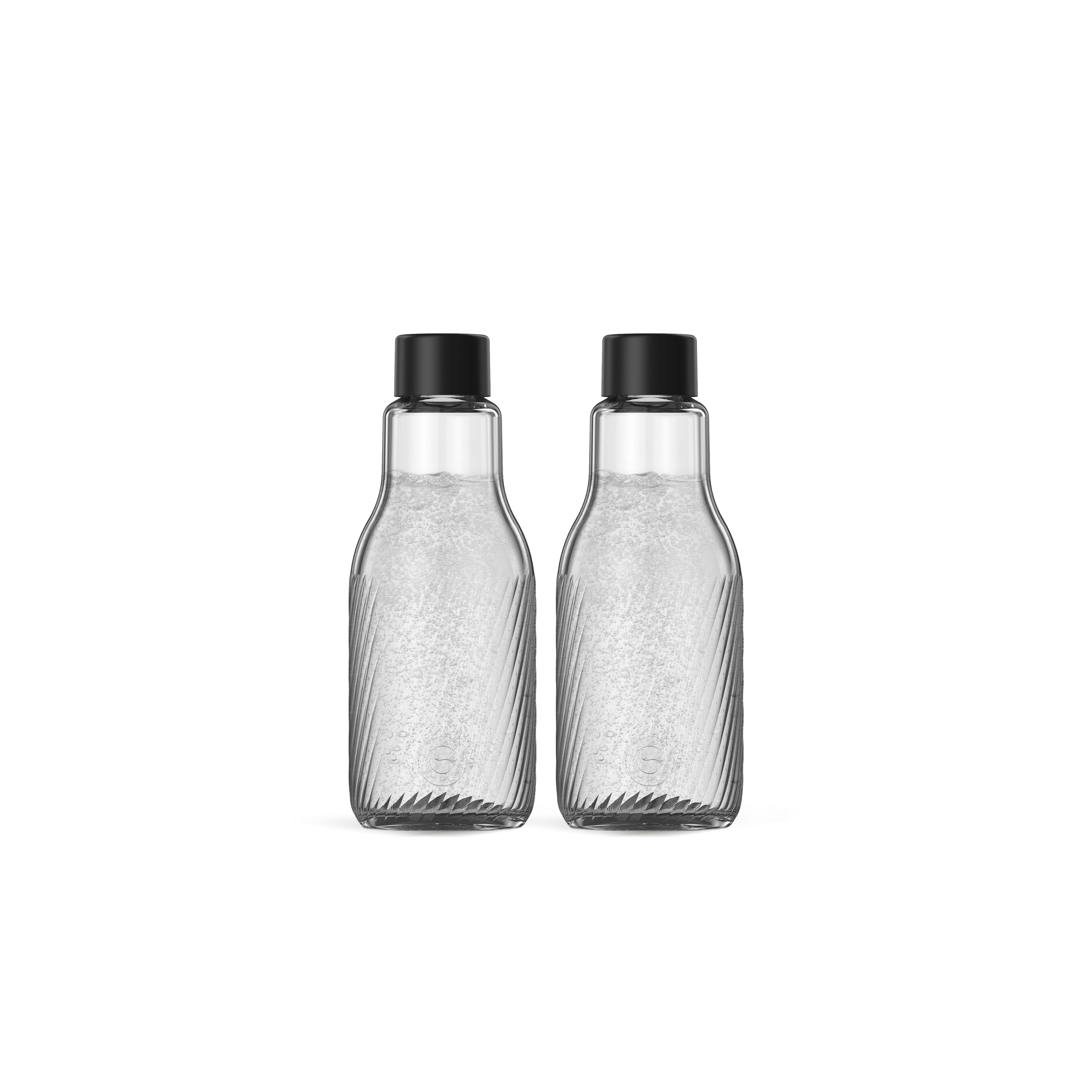 SodaStream Wasserkaraffe Crystal Glaskaraffe DWS 1L, 2er-Pack, (Set, 2-tlg), 0,95 Liter Fassungsvermögen