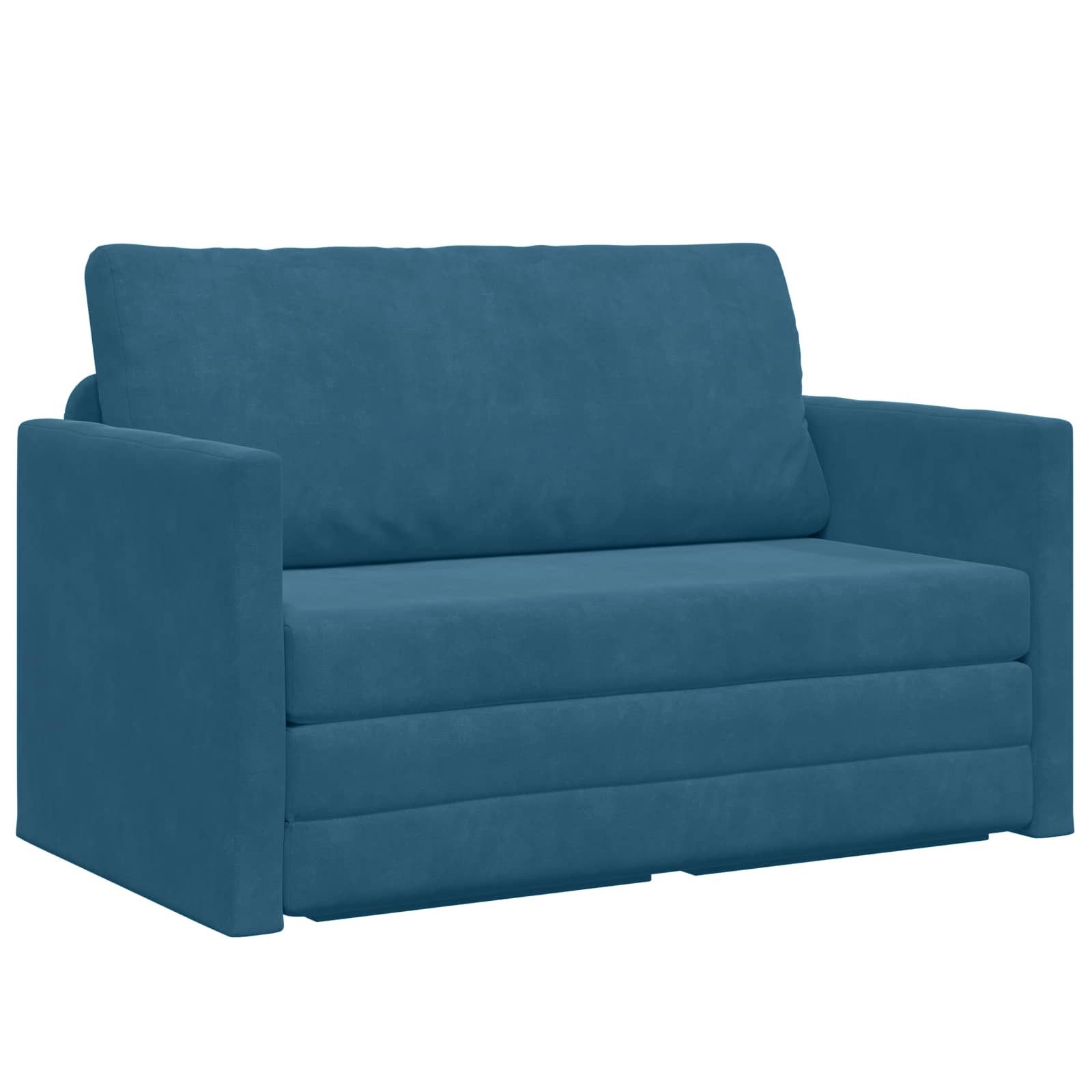 vidaXL Sofa Schlafsofa 110cm Blau Samt, 1 Teile