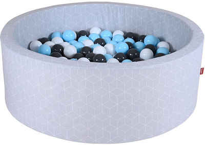 Knorrtoys® Bällebad Soft, Cube Grey, mit 300 Bälle creme/Grey/lightBlue; Made in Europe