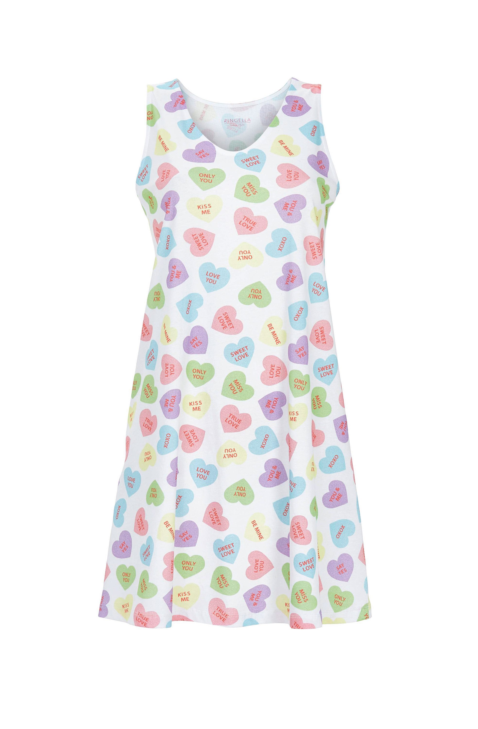 Ringella Nachthemd Ringella Damen ärmelloses Nachthemd bunte Herzen 100% Ba günstig online kaufen