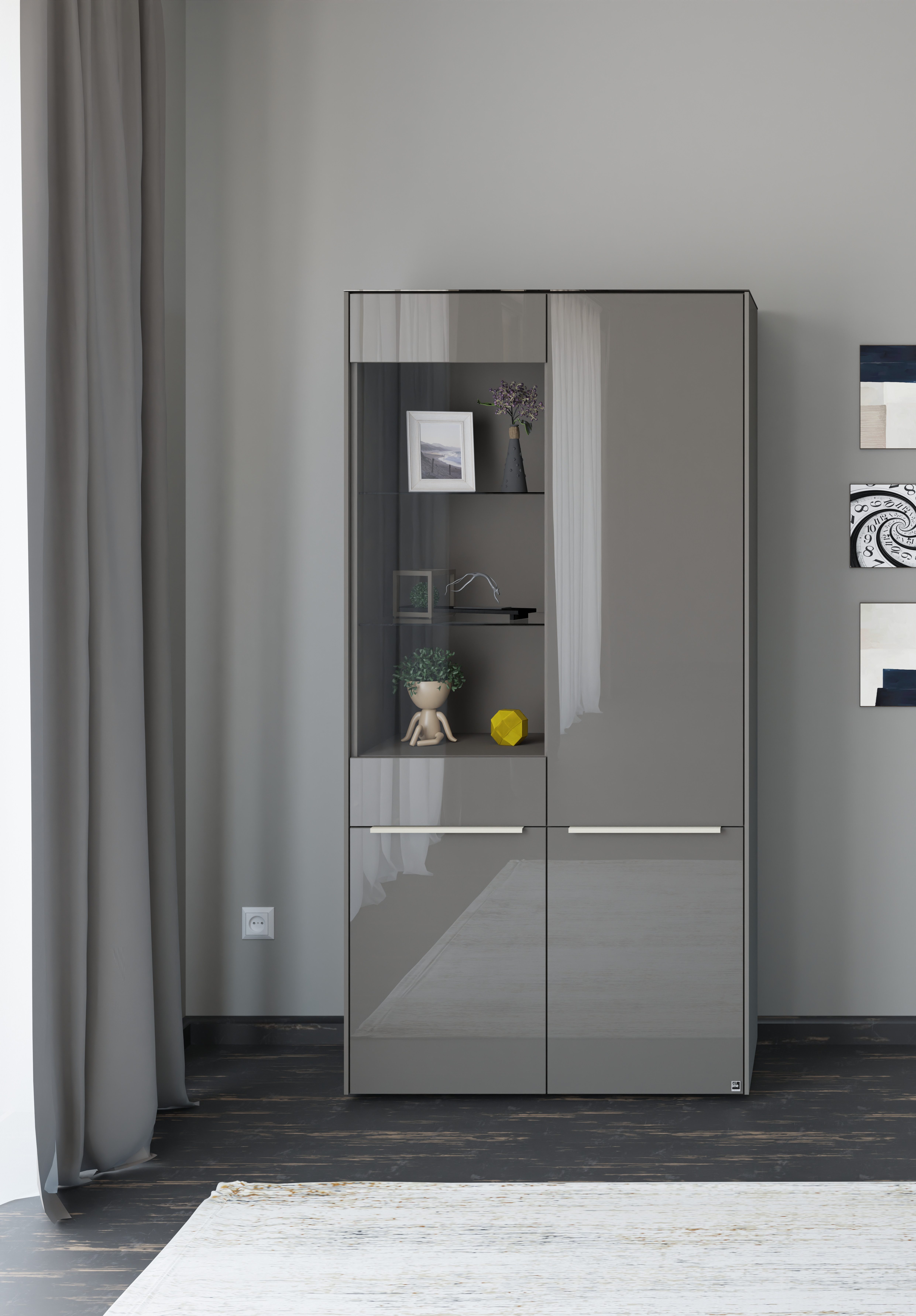 set one by Musterring Standvitrine Reno (1-St) Mit Gleitern und in verschiedenen Farben erhältlich