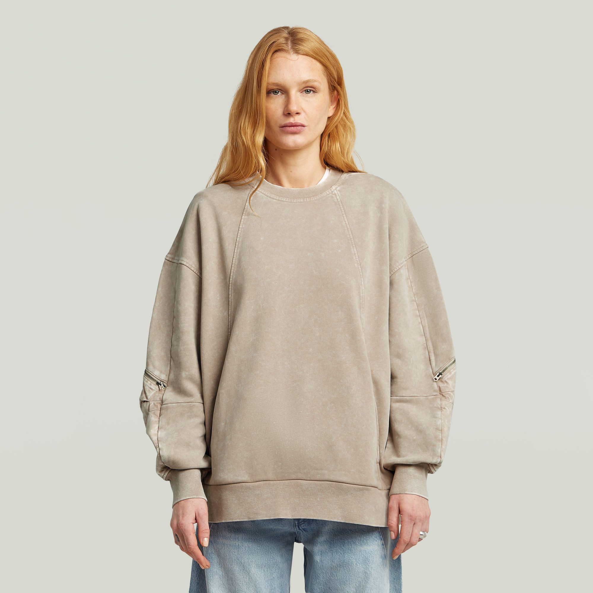 Sweatshirt Washed 3D sl mix oversized sw wmn