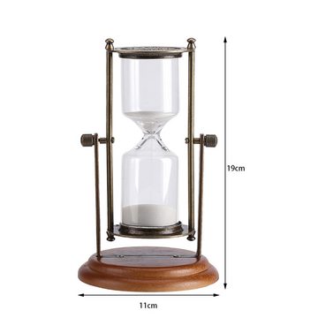 Lubgitsr Sanduhr 15 Minuten Metall rotierenden Sand Glas Timer Clock Sanduhr Tabelle