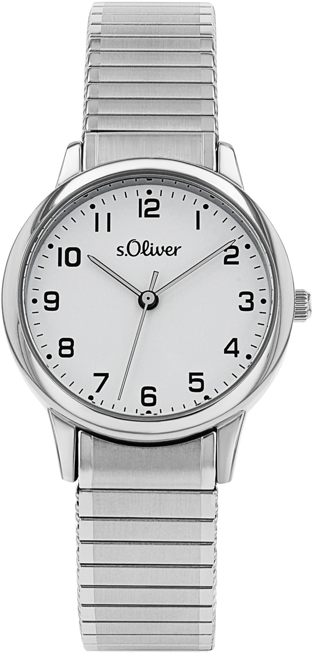 s.Oliver Quarzuhr 2038596, Armbanduhr, Damenuhr, Edelstahlarmband, Flexband günstig online kaufen