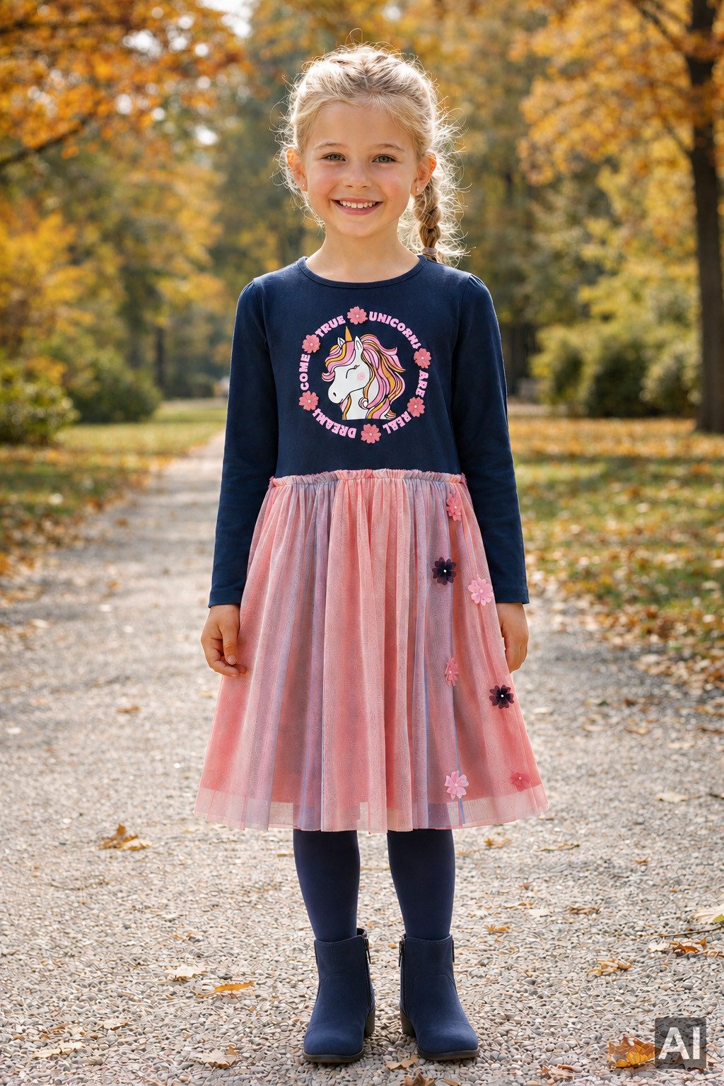 happy girls Jerseykleid Baumwollmischung, Blütenapplikationen – Bild 5 von 5