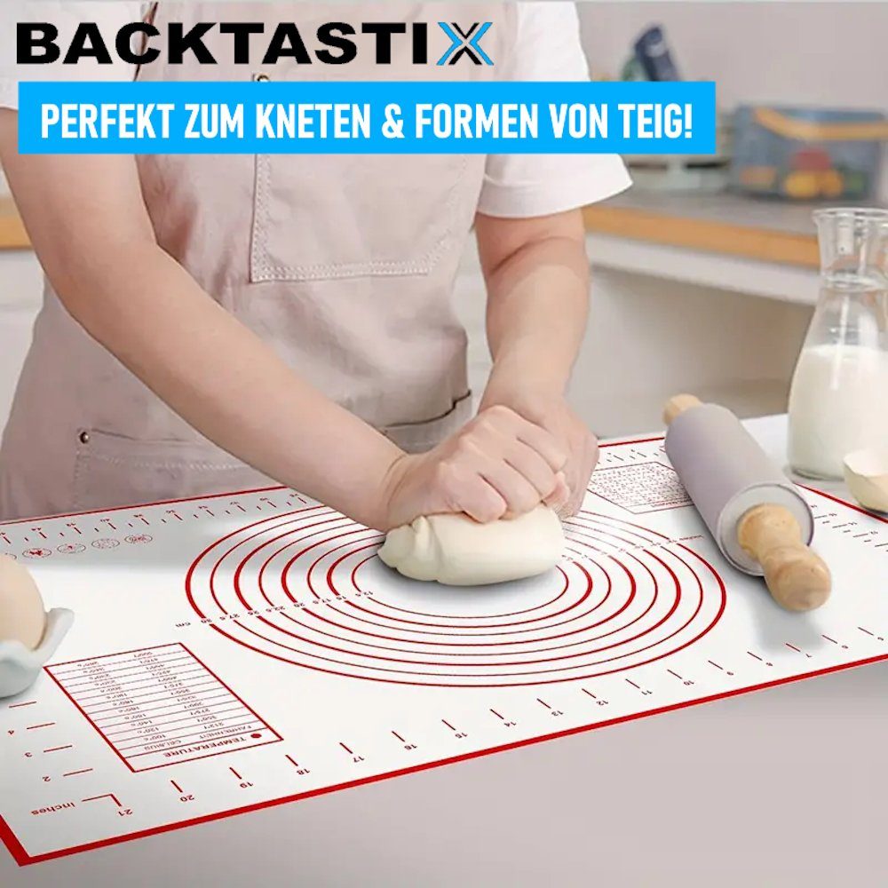 Ausrollmatte Rollmatte Backmatte BACKTASTIX Backen, Teigunterlage 30x25cm Teigmatte MAVURA Matte Fiberglas Backpapier