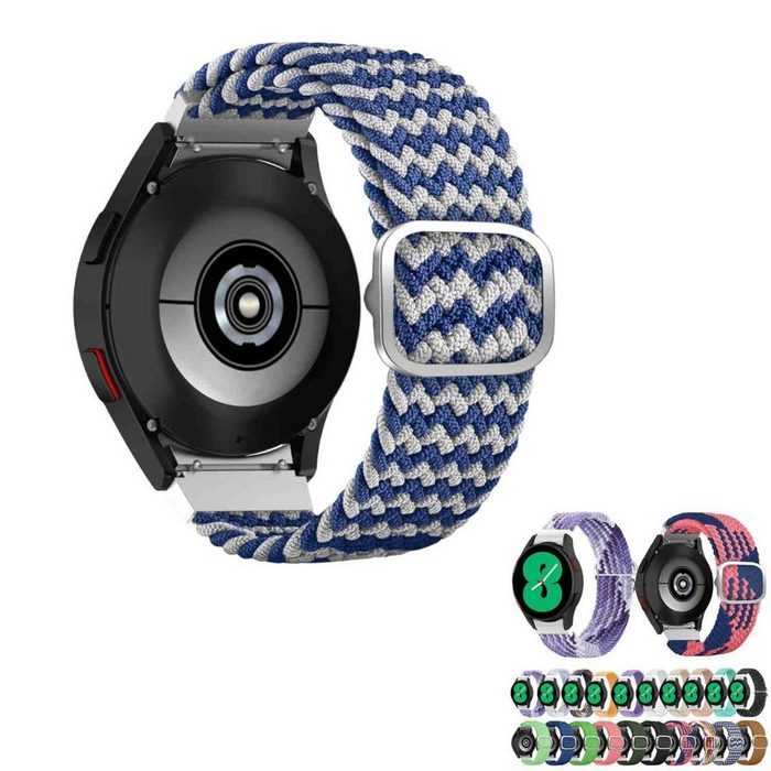 Wigento Smartwatch-Armband Für Samsung Galaxy Watch 4 40mm / 44mm Uhr Nylon Armband Ersatz Arm Band Muster 19