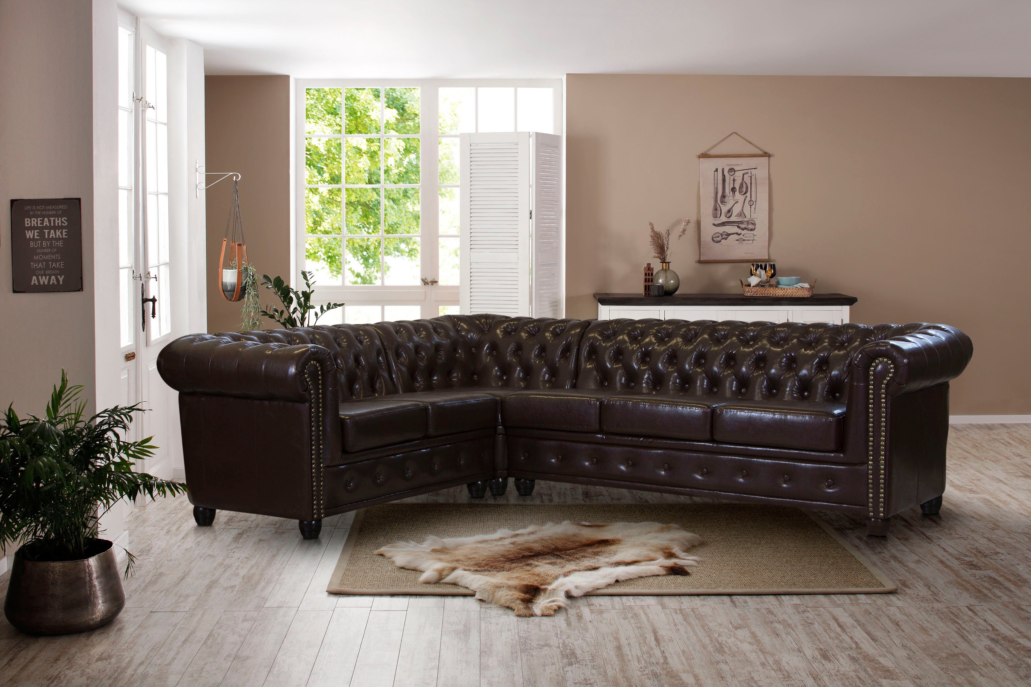 Home affaire Chesterfield-Sofa Rysum L-Form, Chesterfield-Optik, günstig online kaufen