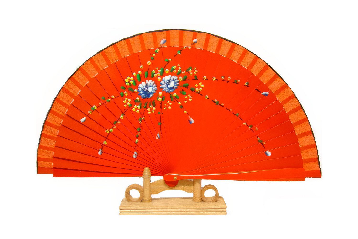 Yudu Handfächer Holzfächer Fächer Tanzfächer Handbemalt mit kunstvollen Motive