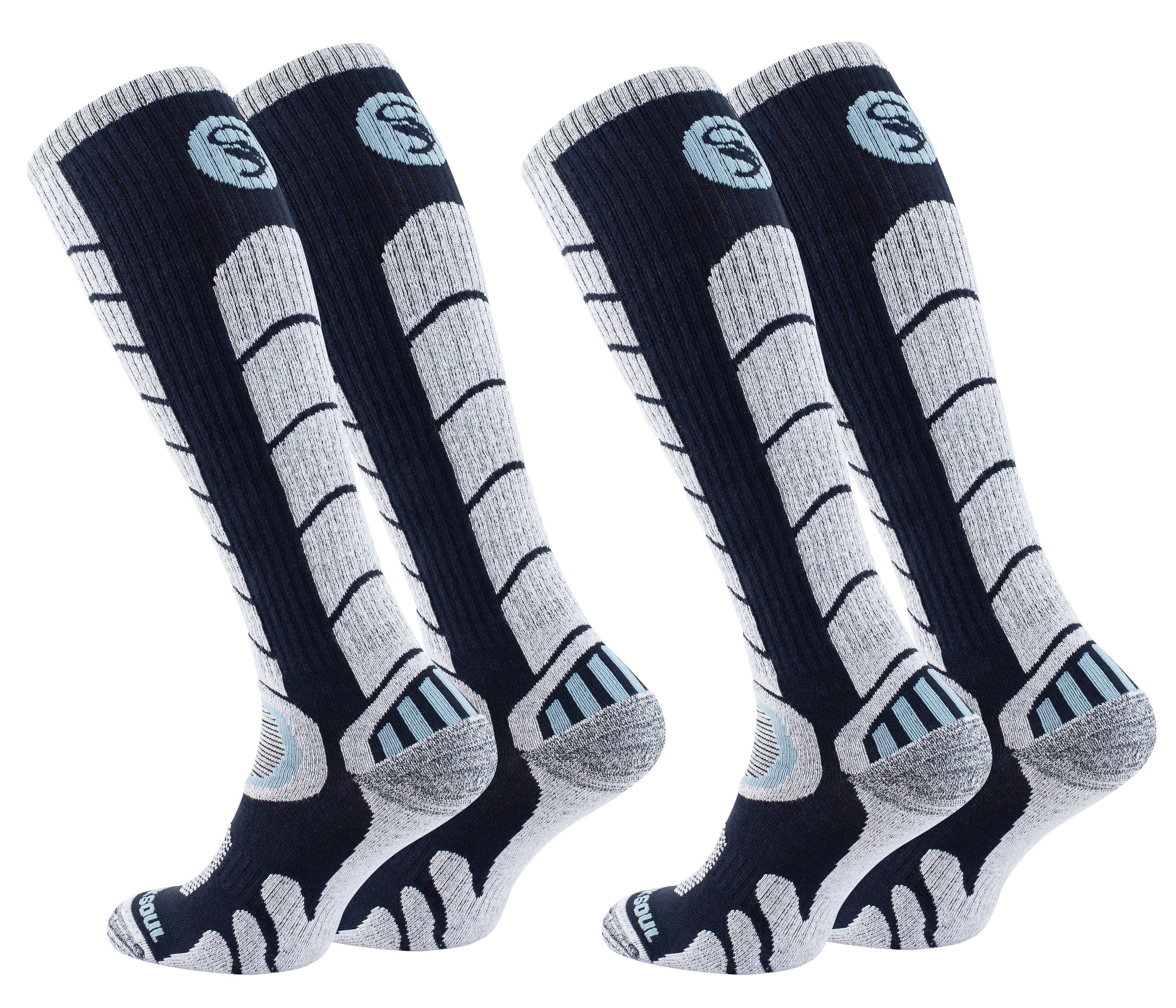 Stark Soul® Skisocken Ski & Snowboard Socken mit Spezialpolsterung, 2 Paar 2 Paar Marine