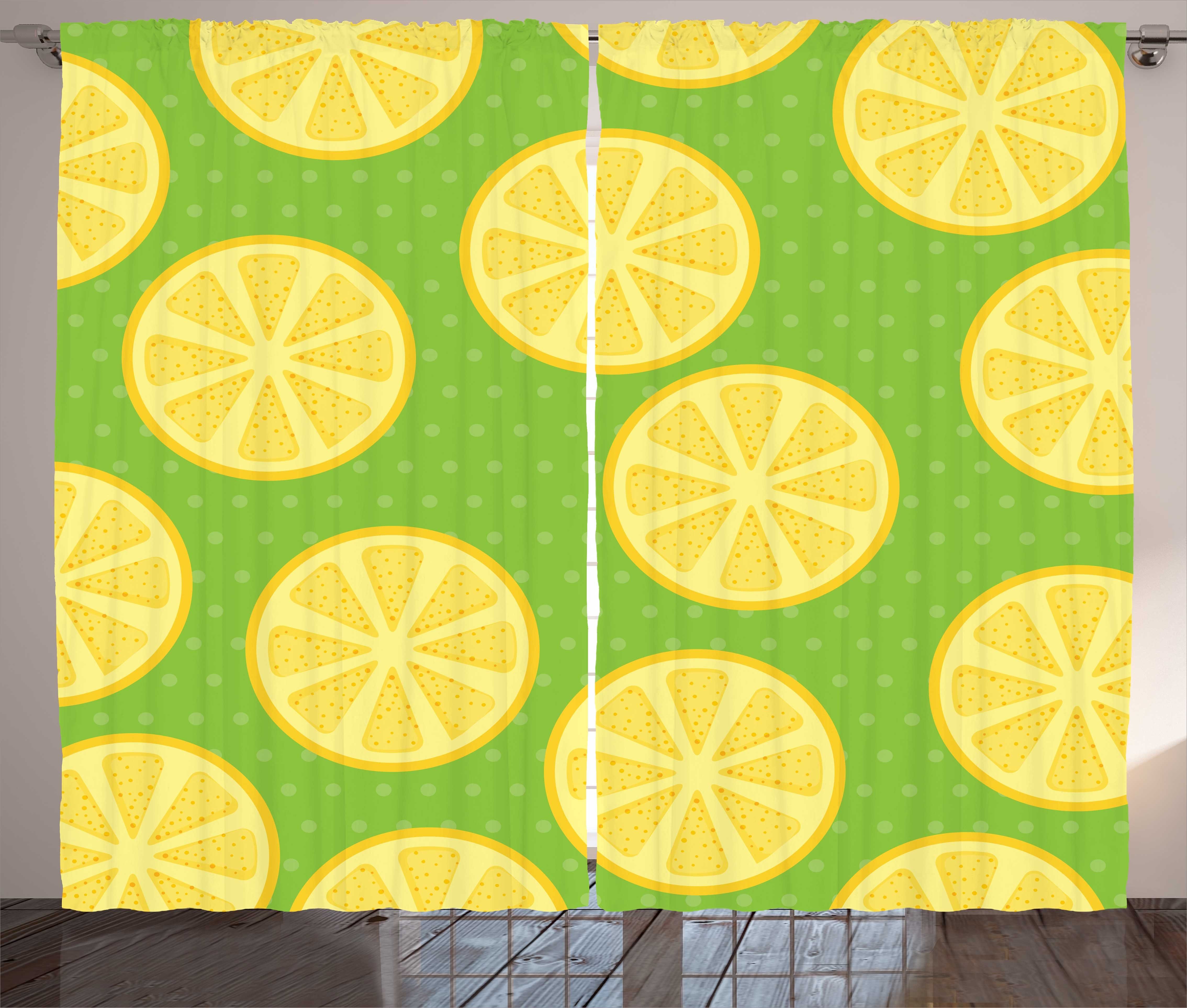 Schlafzimmer Tupfen Haken, Abakuhaus, mit und Vorhang Citrus Zitronen Schlaufen Gardine Scheiben Kräuselband