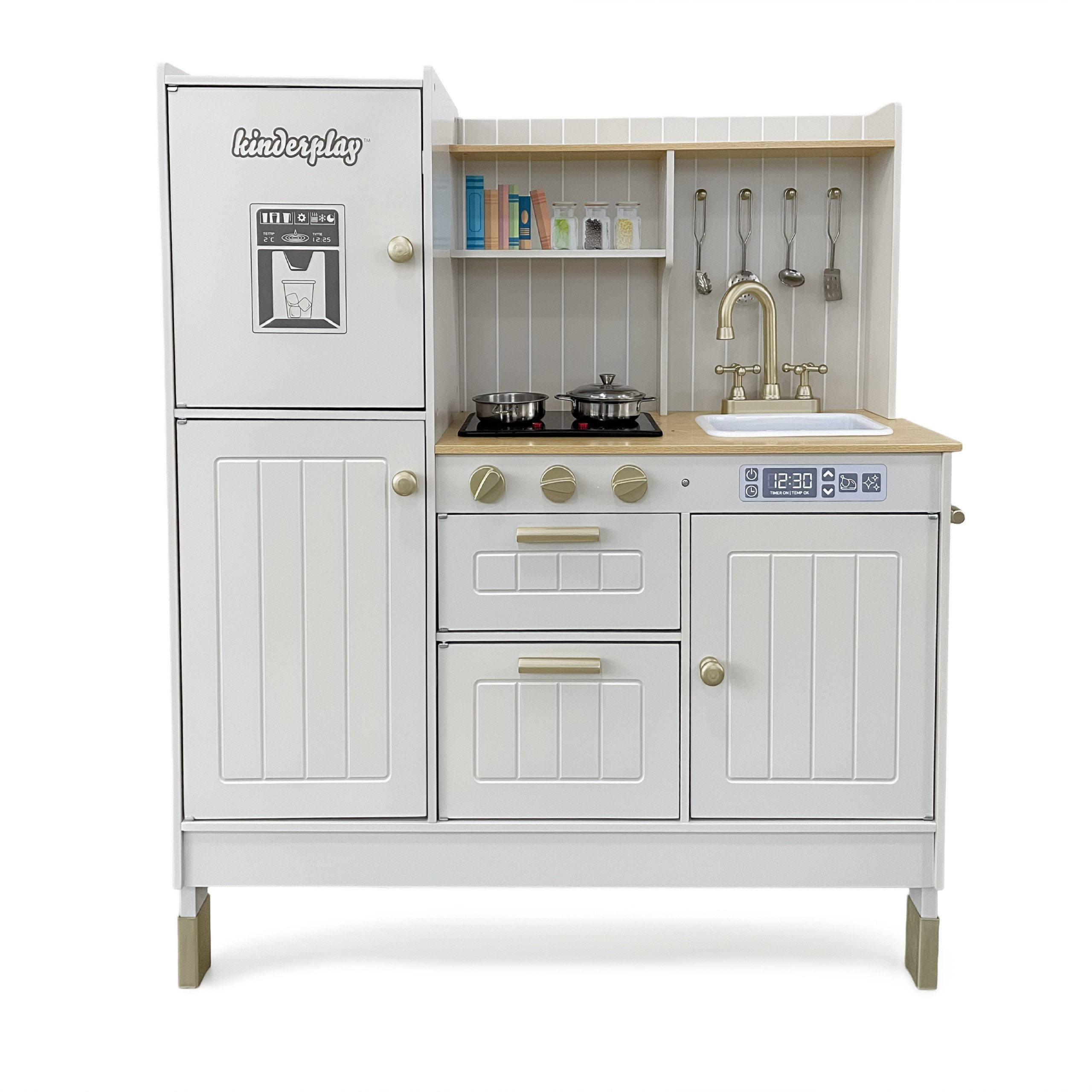 Green Series Spielküche Kinder Holzküche mit Licht und Sound – Rollenspiel Küche Set Holz, mit Sound