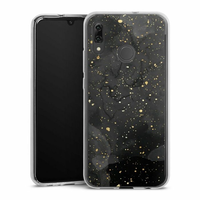 DeinDesign Handyhülle Marmor Glitzer Look Gold & Kupfer Marble Black Gold Look Print Huawei P Smart (2019) Silikon Hülle Bumper Case Handy Schutzhülle